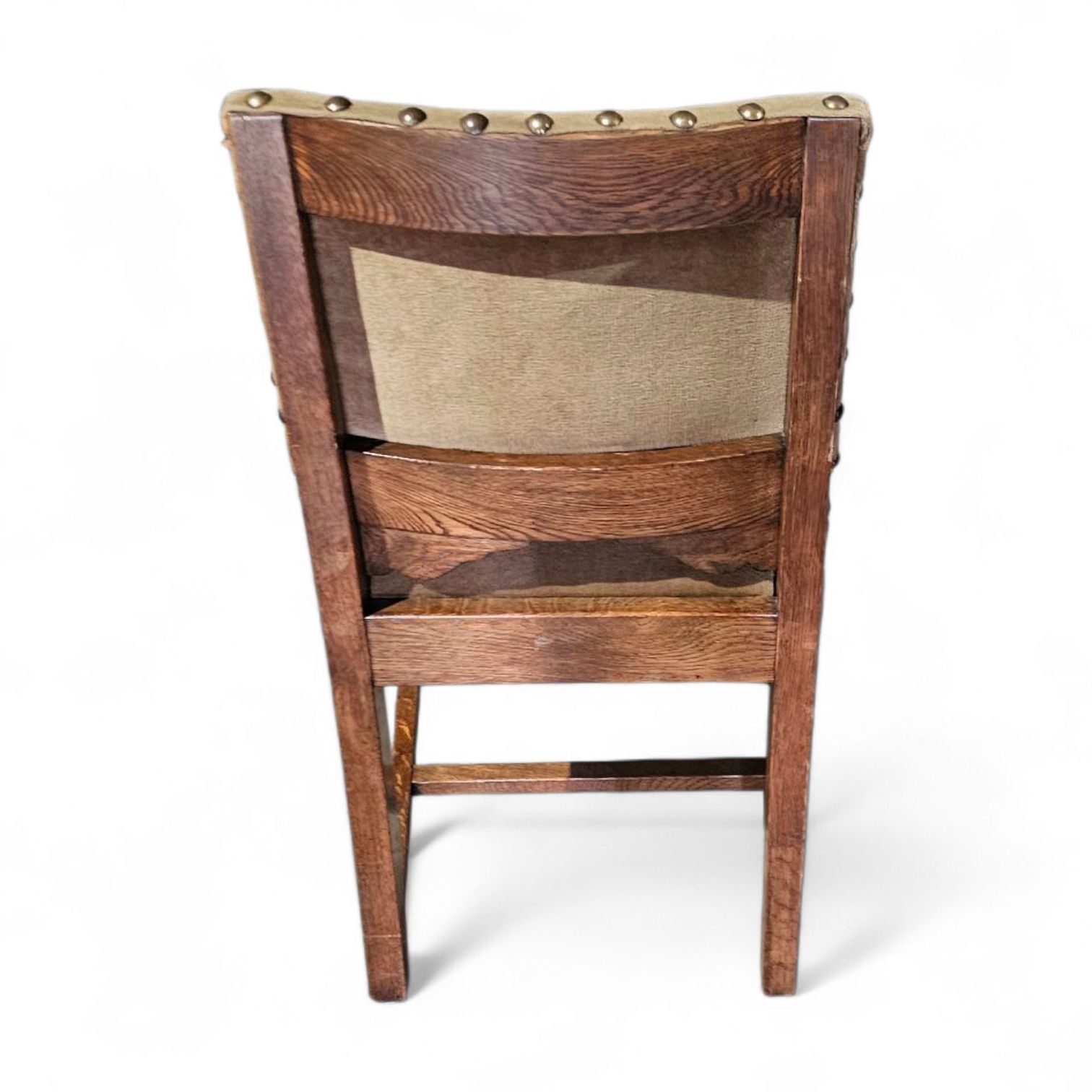 Jacobean / Tudor Style / Oak Chairs / Green Velvet / 1930s photo vintage