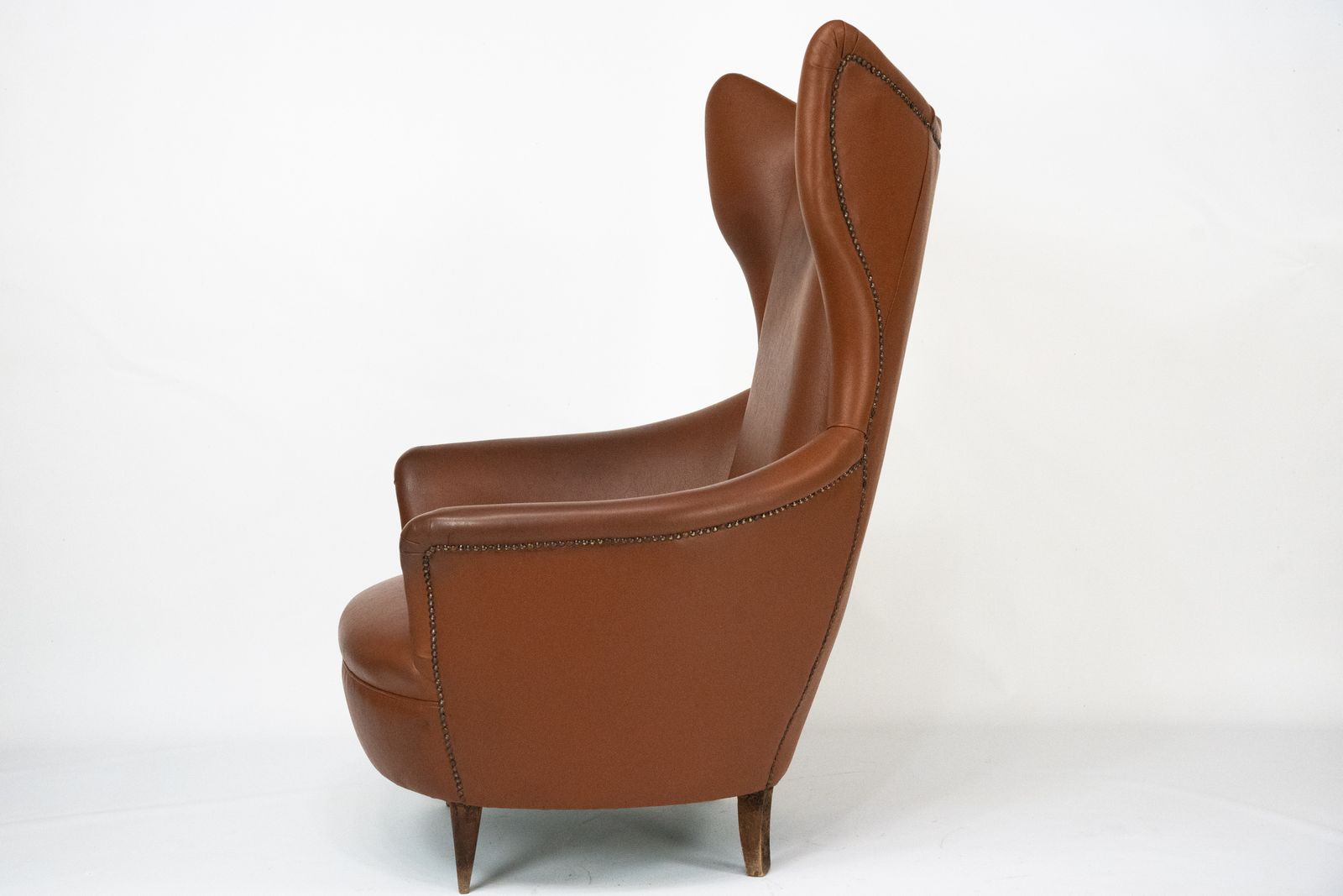 Mid Century Italian Wingback Armchair In Leatherette, 1950s photo 3510.0