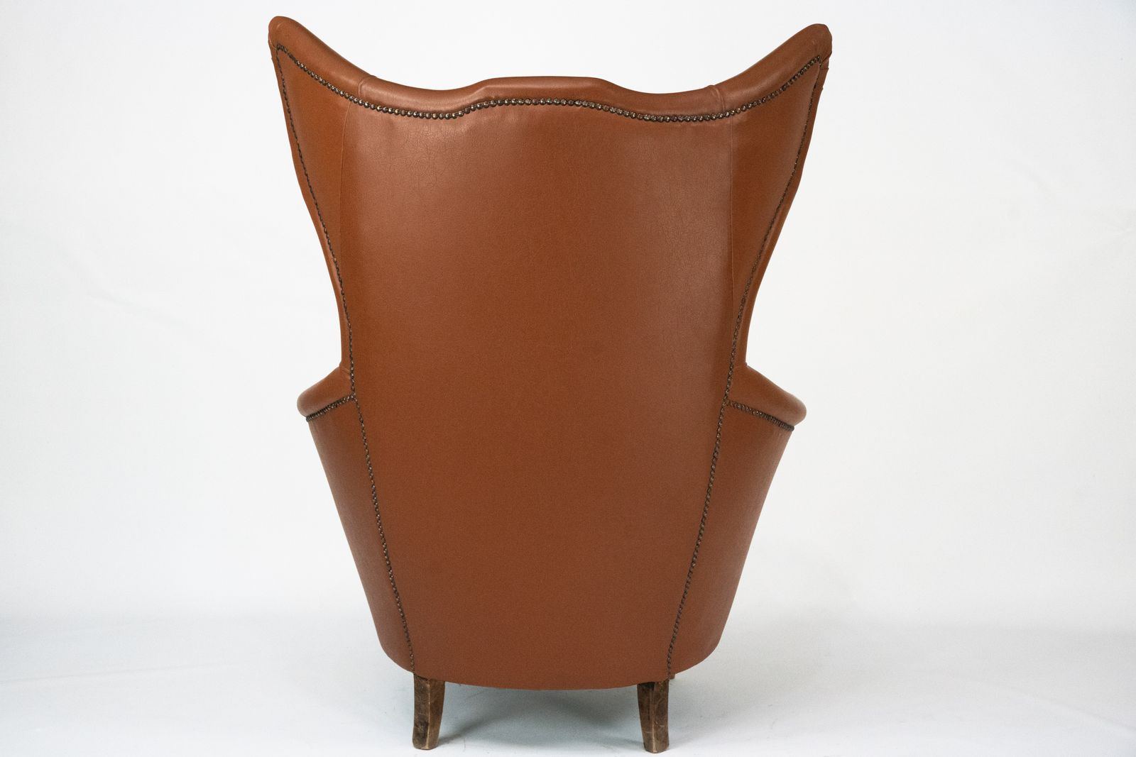 photo for sale Mid Century Italian Wingback Armchair In Leatherette, 1950s