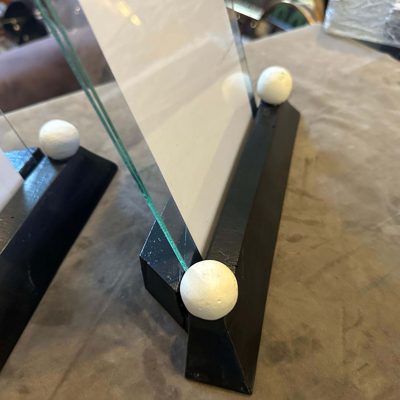 photo buy Two Art Deco Black And White Lacquered Wood And Glass French Picture Frames