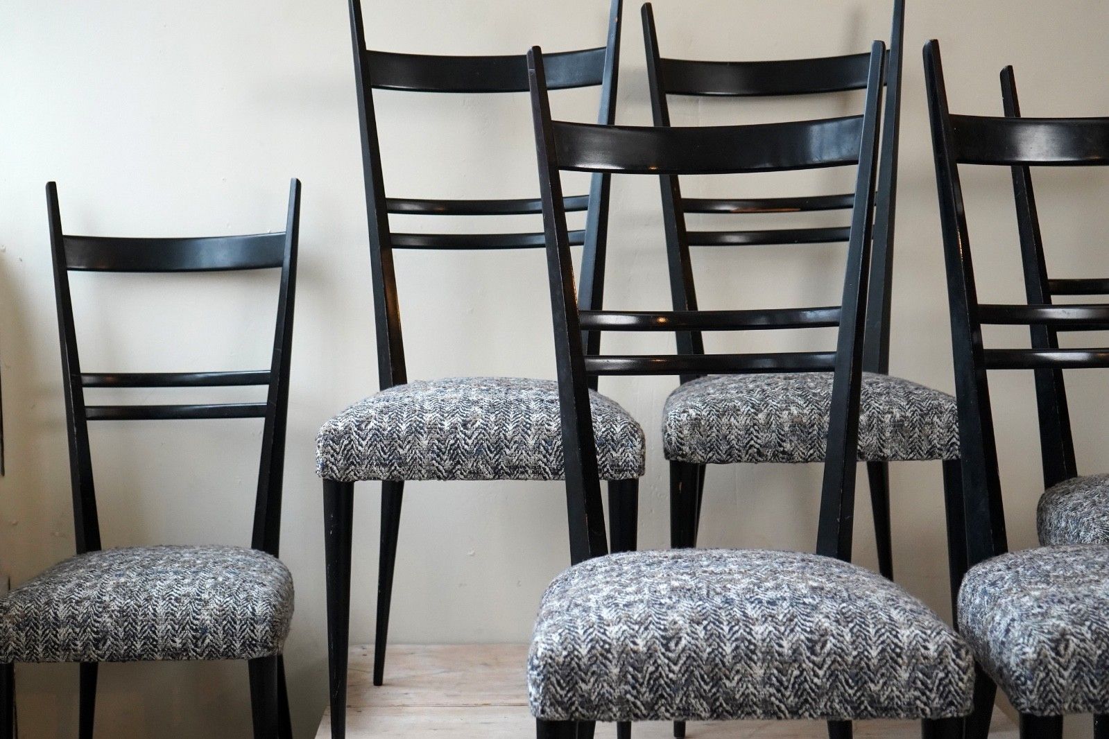 Set Of Six Model "689" High Back Beech Chairs For Ligne Roset, France 1960s photo furniture
