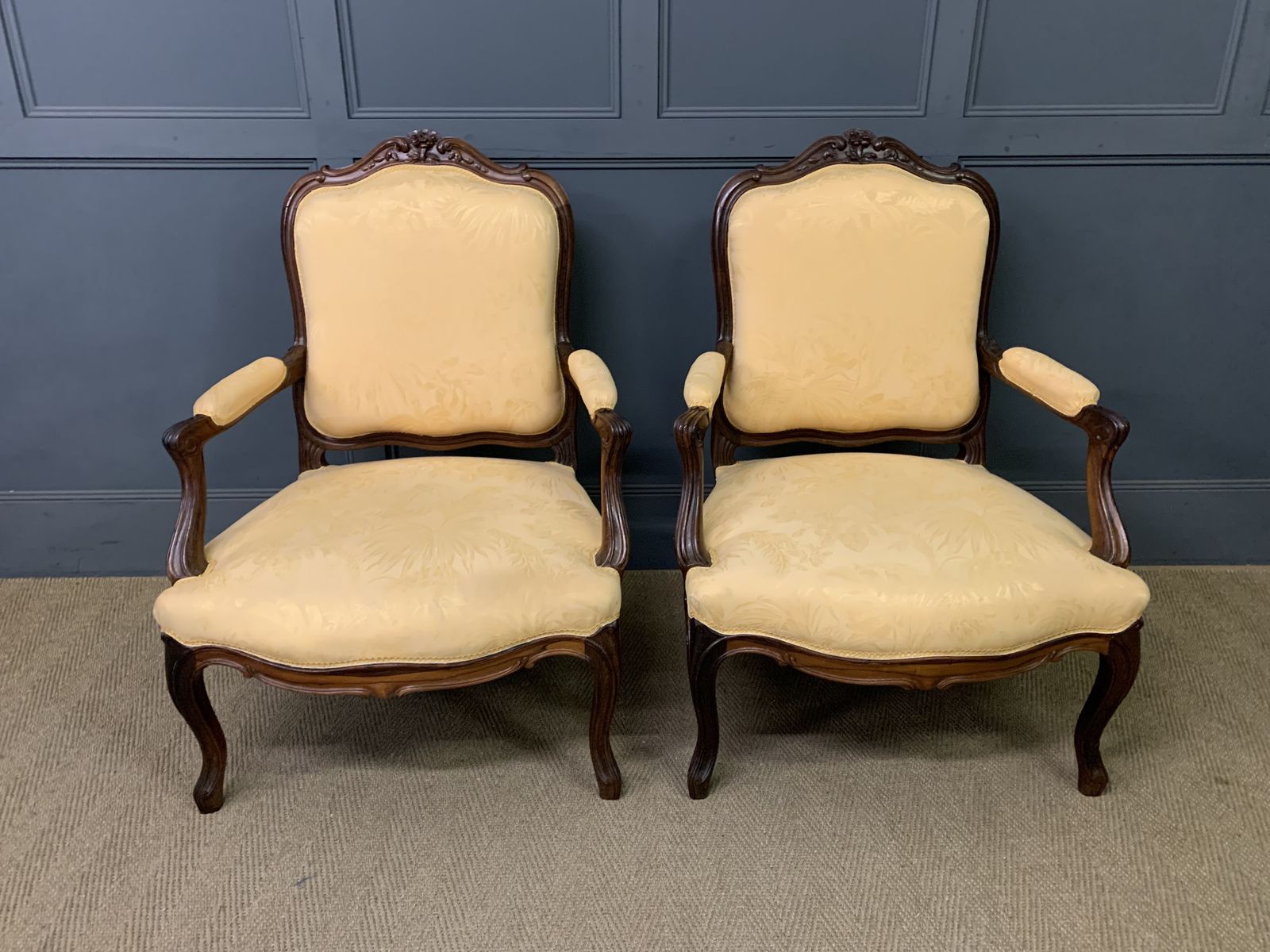 Furniture Pair Of French Rosewood Fauteuils photo