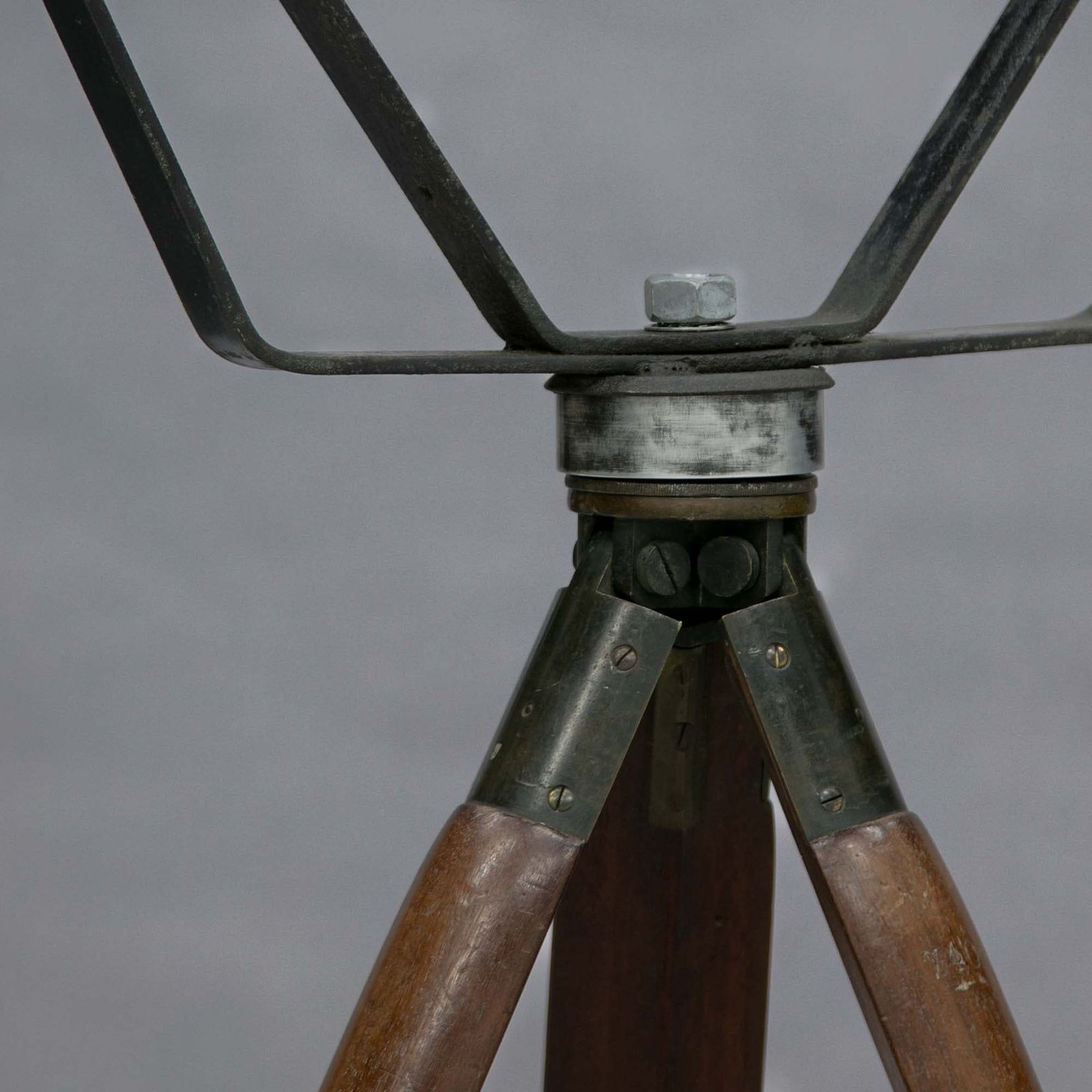 Hungarian Military Searchlight Floor Lamp On Wooden Tripod photo Lighting