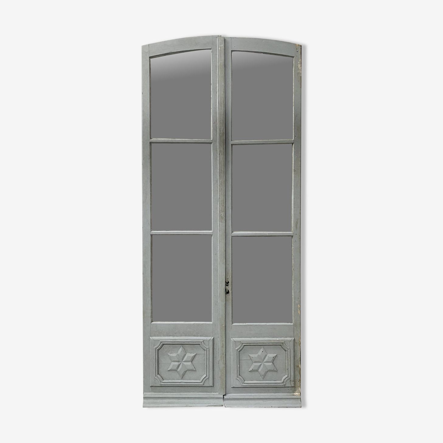 Double Passage Doors In Patinated Wood, 19th Century