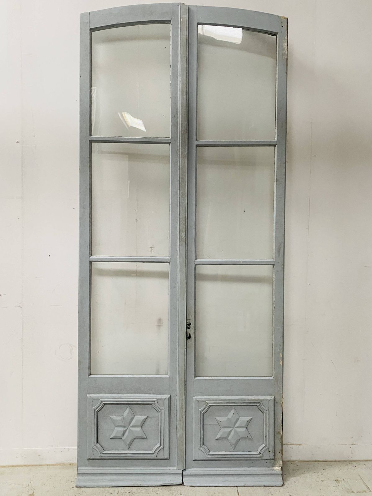 Double Passage Doors In Patinated Wood, 19th Century photo Home Fixtures