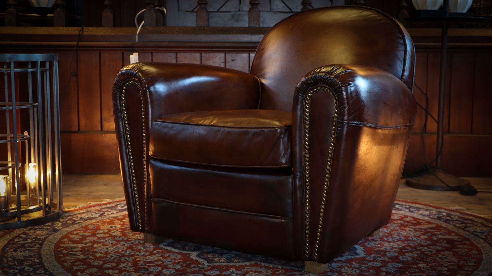 Superb Timothy Oulton Flea Market Club Library Leather Armchair Antique Tobacco photo Furniture