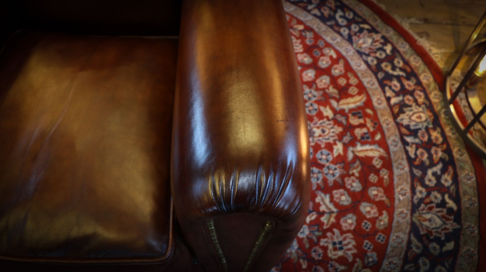 photo for sale Superb Timothy Oulton Flea Market Club Library Leather Armchair Antique Tobacco