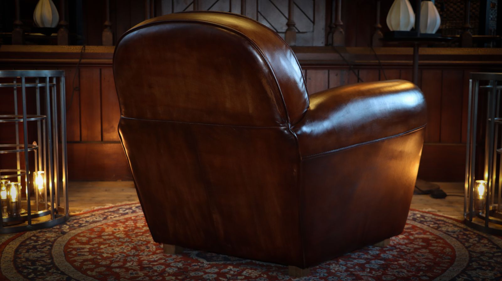 photo vinterior Superb Timothy Oulton Flea Market Club Library Leather Armchair Antique Tobacco