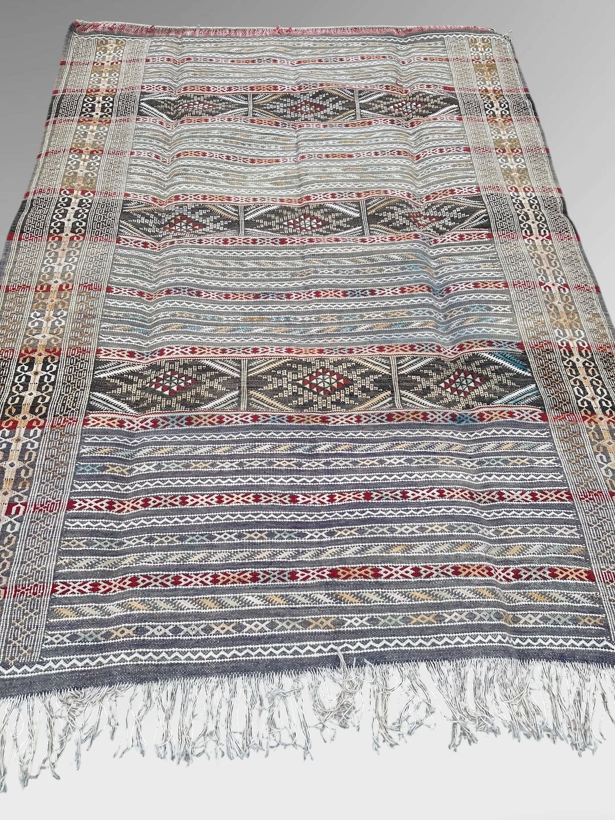 Original Nomadic Berber Handwoven Kilim Rug Tiflet