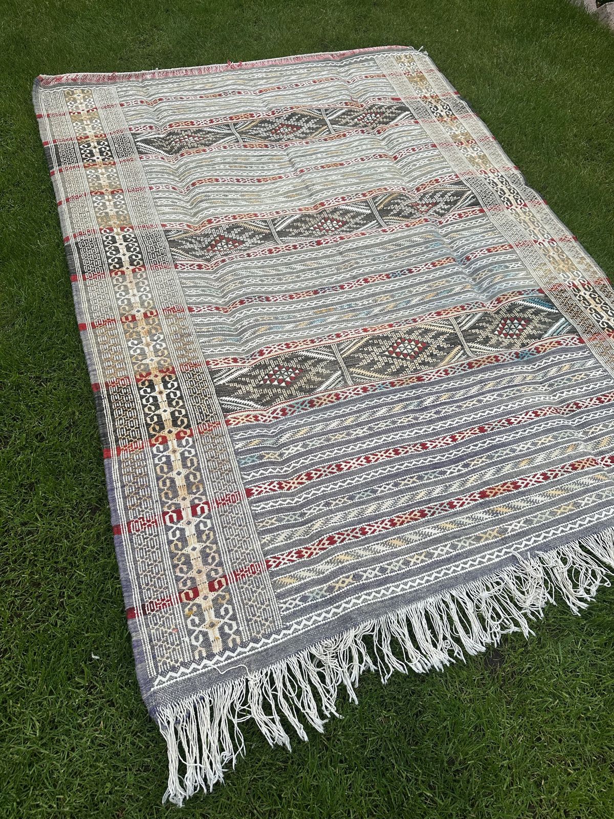 Original Nomadic Berber Handwoven Kilim Rug Tiflet photo buy
