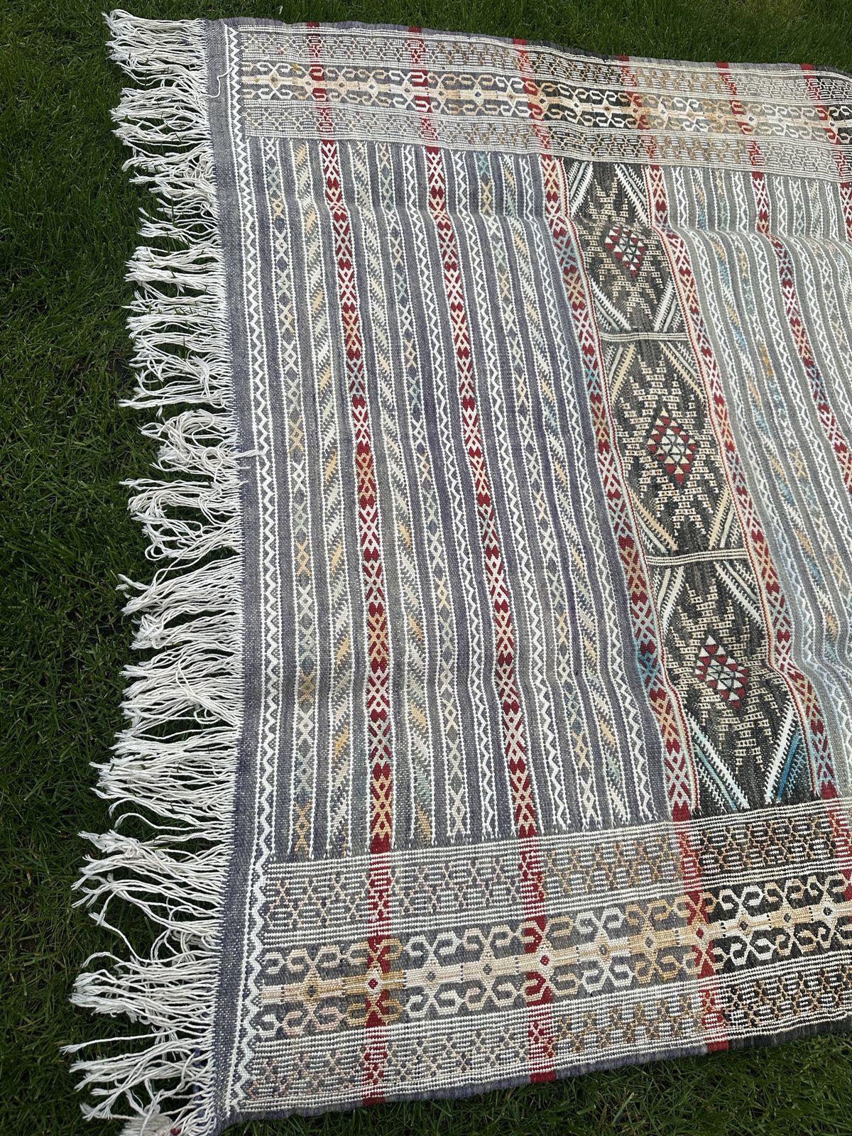 Original Nomadic Berber Handwoven Kilim Rug Tiflet photo vintage