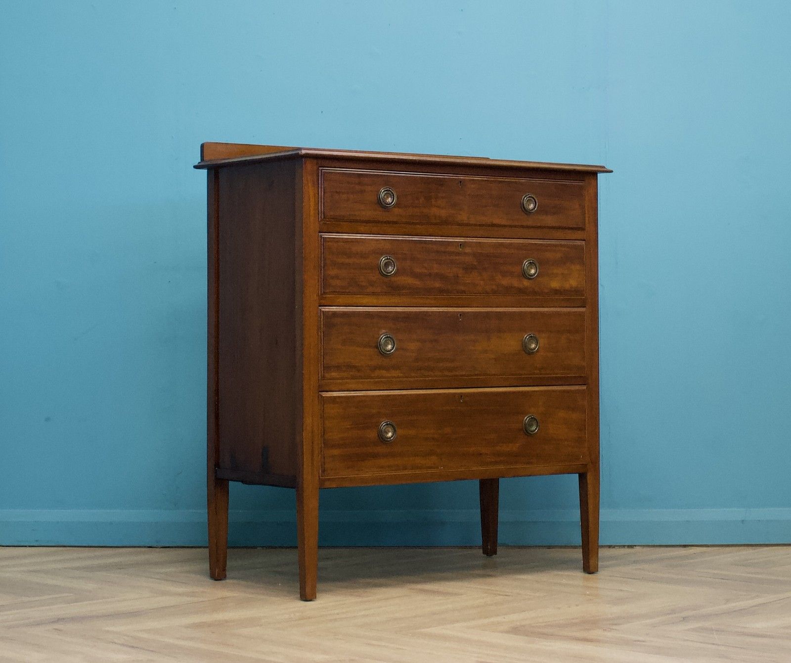 Antique Vintage Edwardian Mahogany Chest Of Drawers, 1900s #1618
