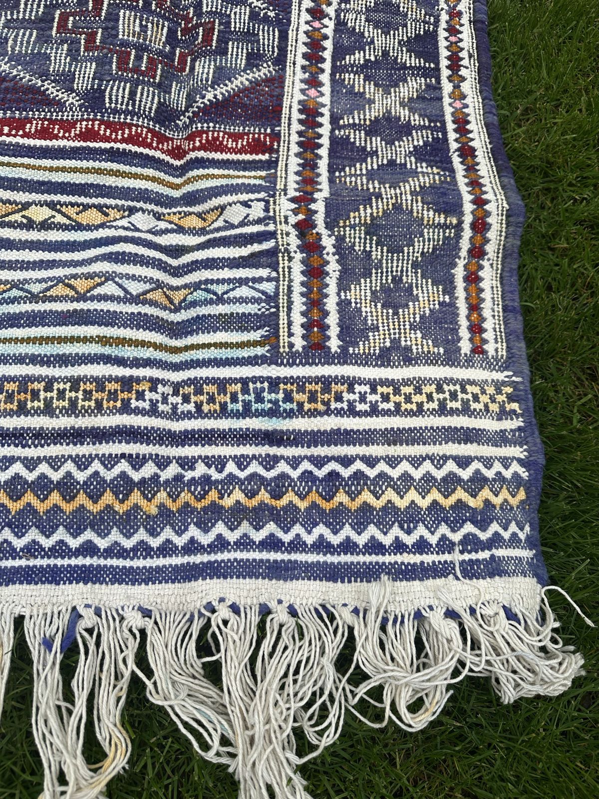 Nomadic Berber Handwoven Kilim Rug Tiflet photo vintage