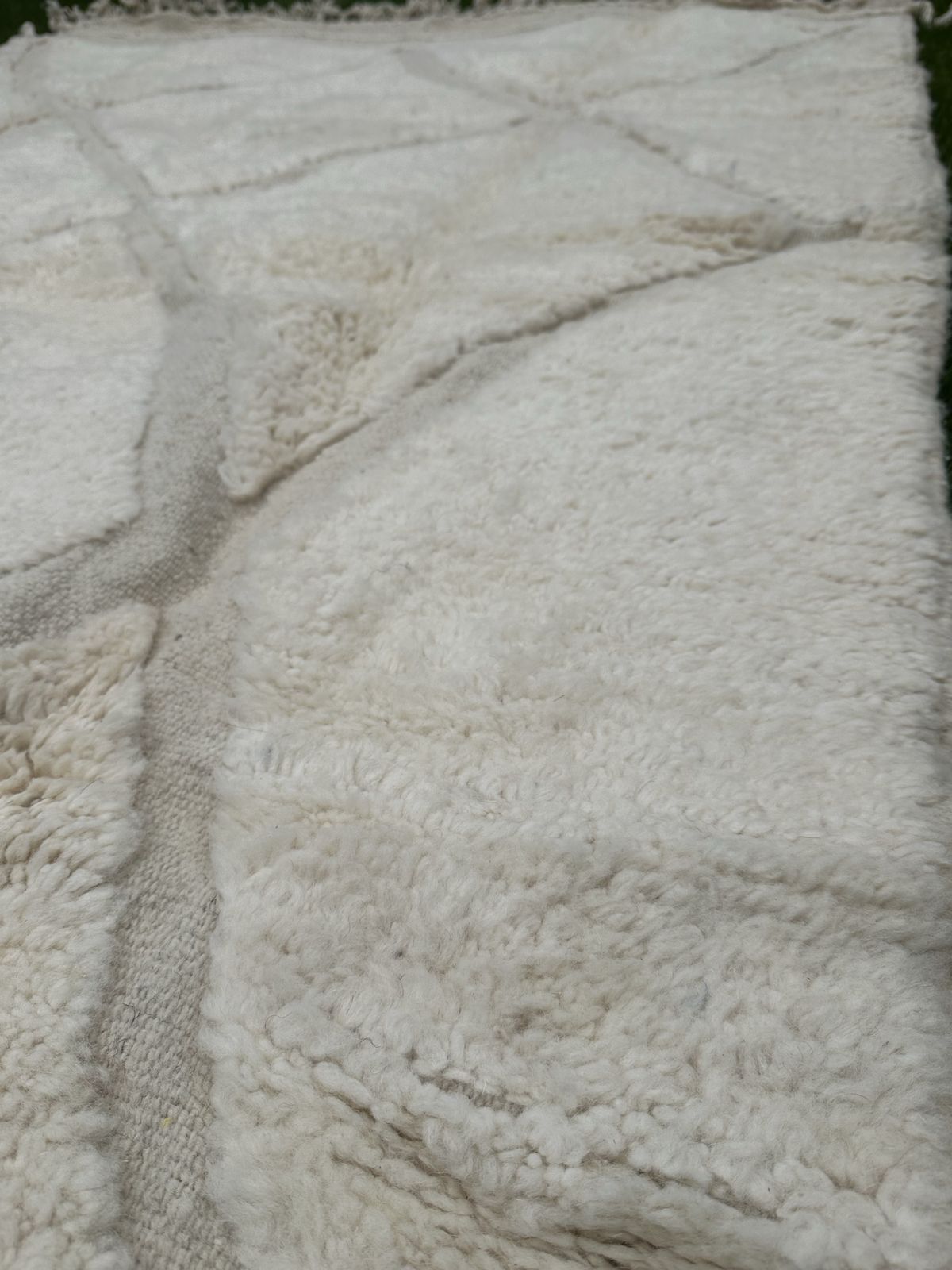 Textiles Moroccan Berber Cream Wool Rug Beni Ourain Atlas Carpets photo
