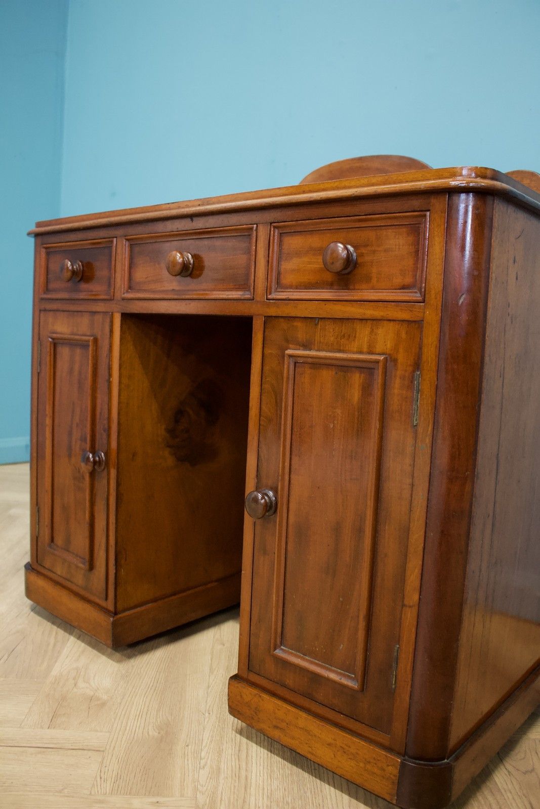 Antique Victorian Mahogany Compact Desk, 1880s #1619 photo 449.0