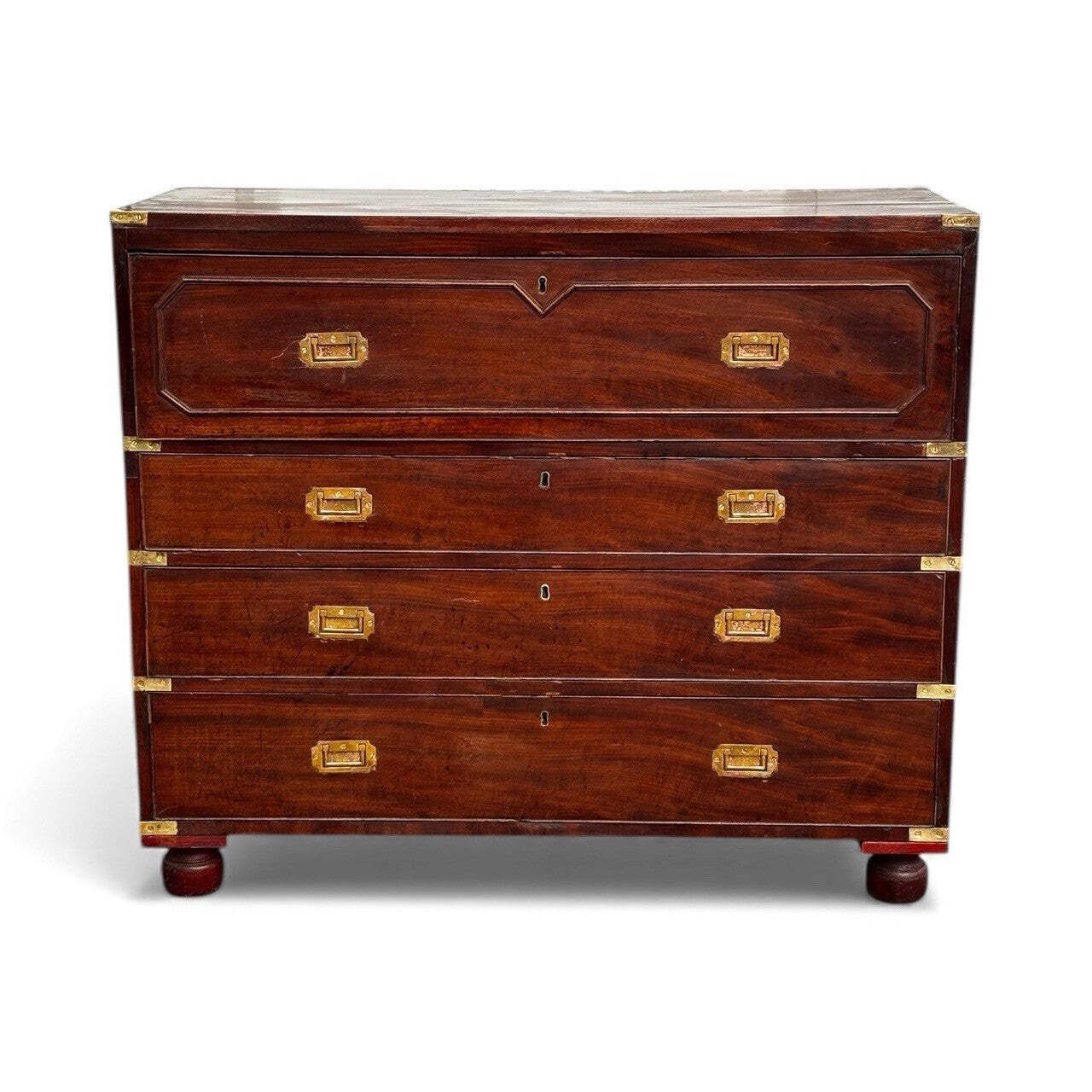 Mahogany Campaign Secretaire Chest Of Drawers. photo furniture