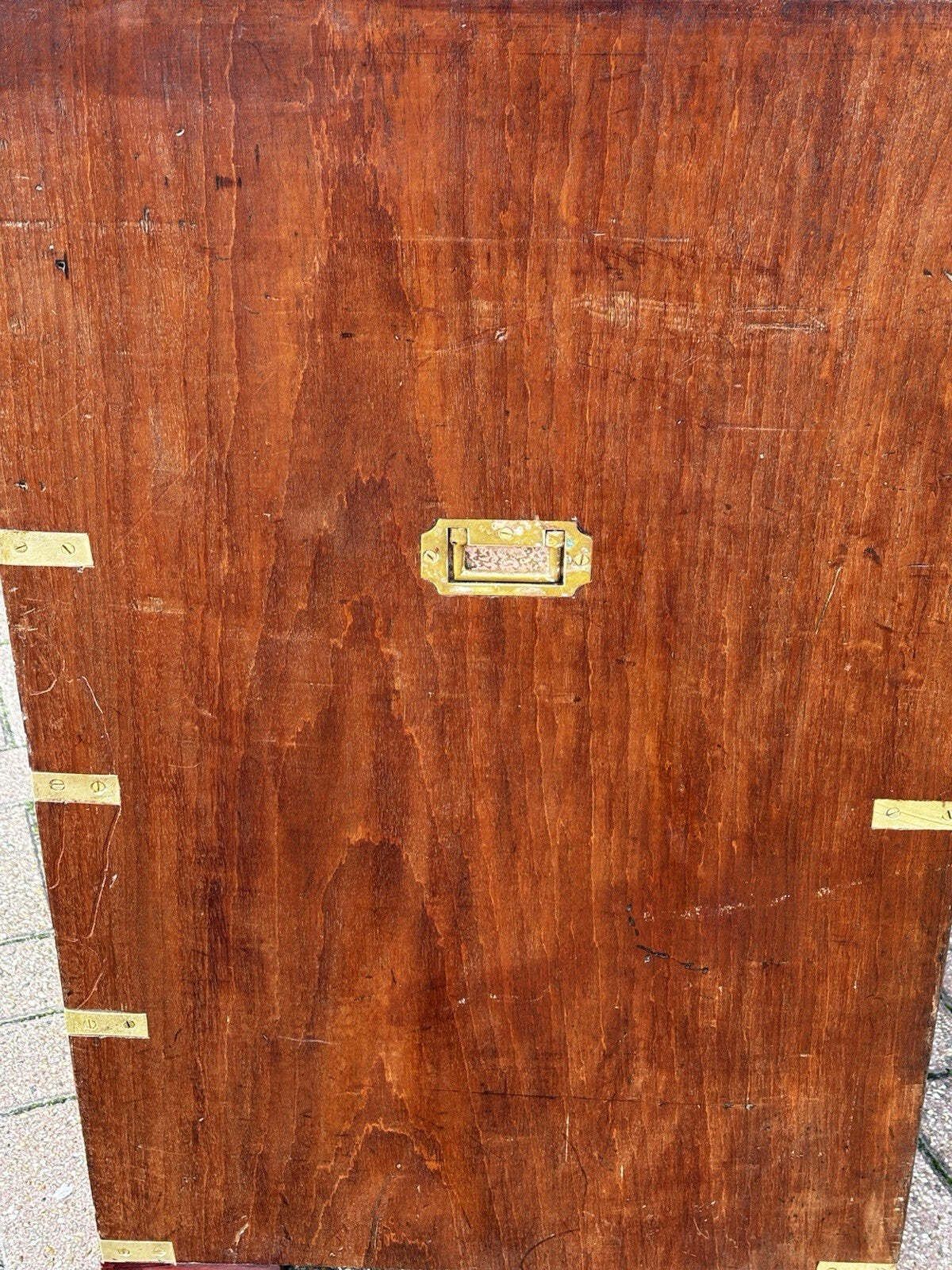 Mahogany Campaign Secretaire Chest Of Drawers. photo vintage