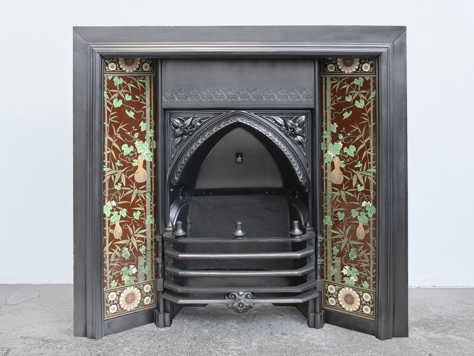 Large And Rare Victorian Gothic Fireplace Insert photo for sale