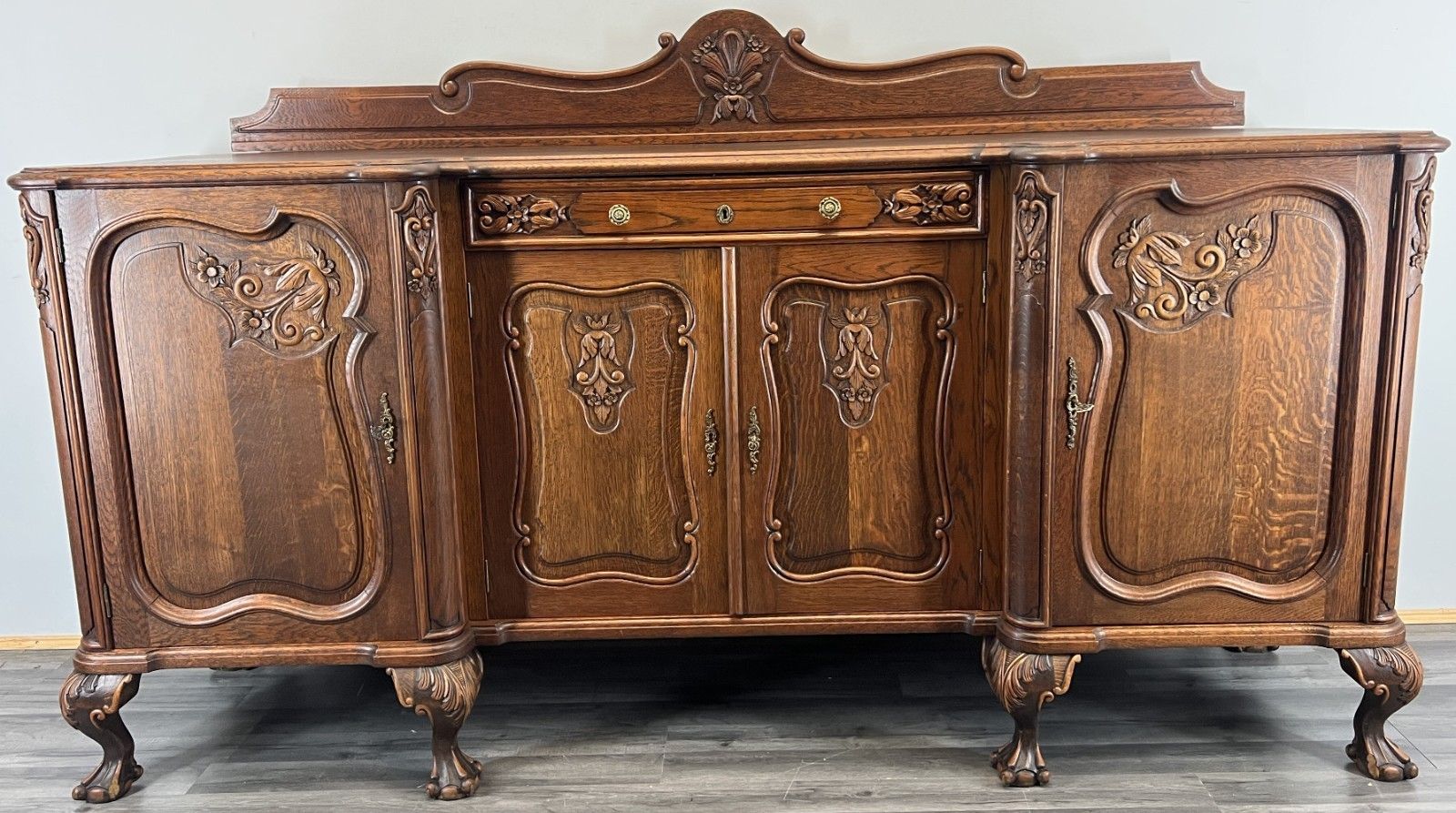 Sideboard Vintage French Buffet Oak Carved Cabinet Ornate Cupboard Lot 4510