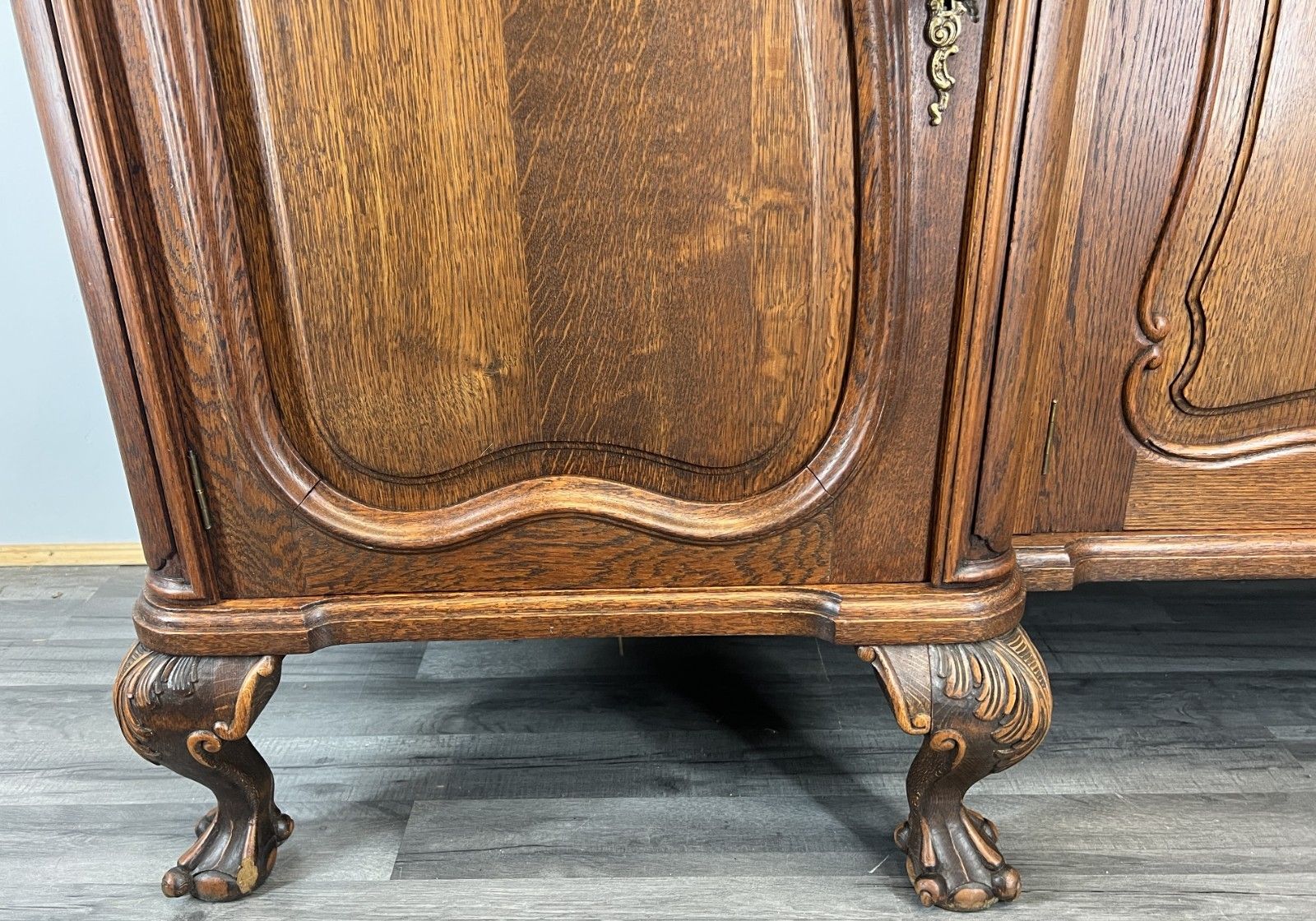 photo furniture Sideboard Vintage French Buffet Oak Carved Cabinet Ornate Cupboard Lot 4510