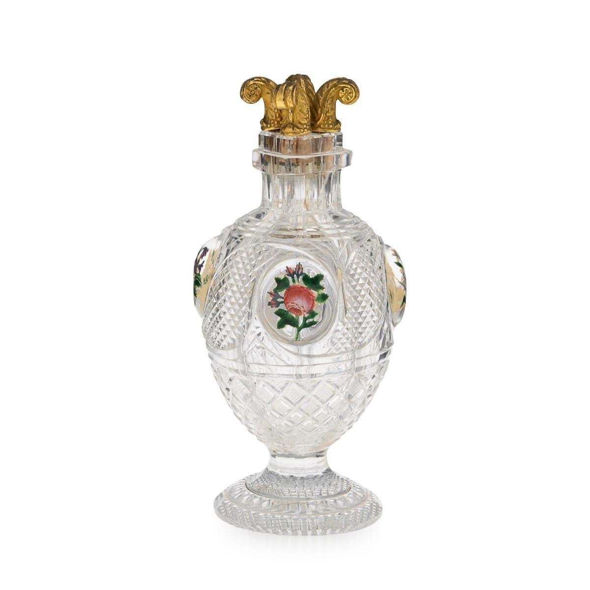 Antique 19thc French Baccarat Four Chamber Divided Enamel And Ormolu Scent Bottle photo 27795.0