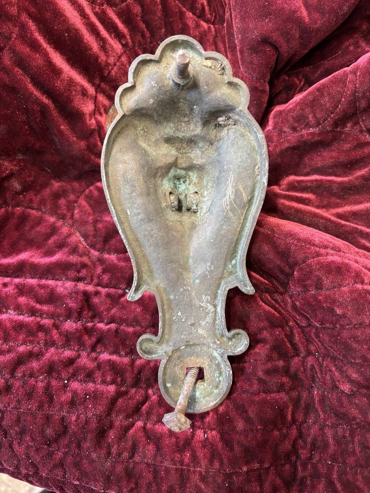 Antique Solid Bronze Front Door Knocker Reclaim Period Victorian Lions Head Rare photo buy