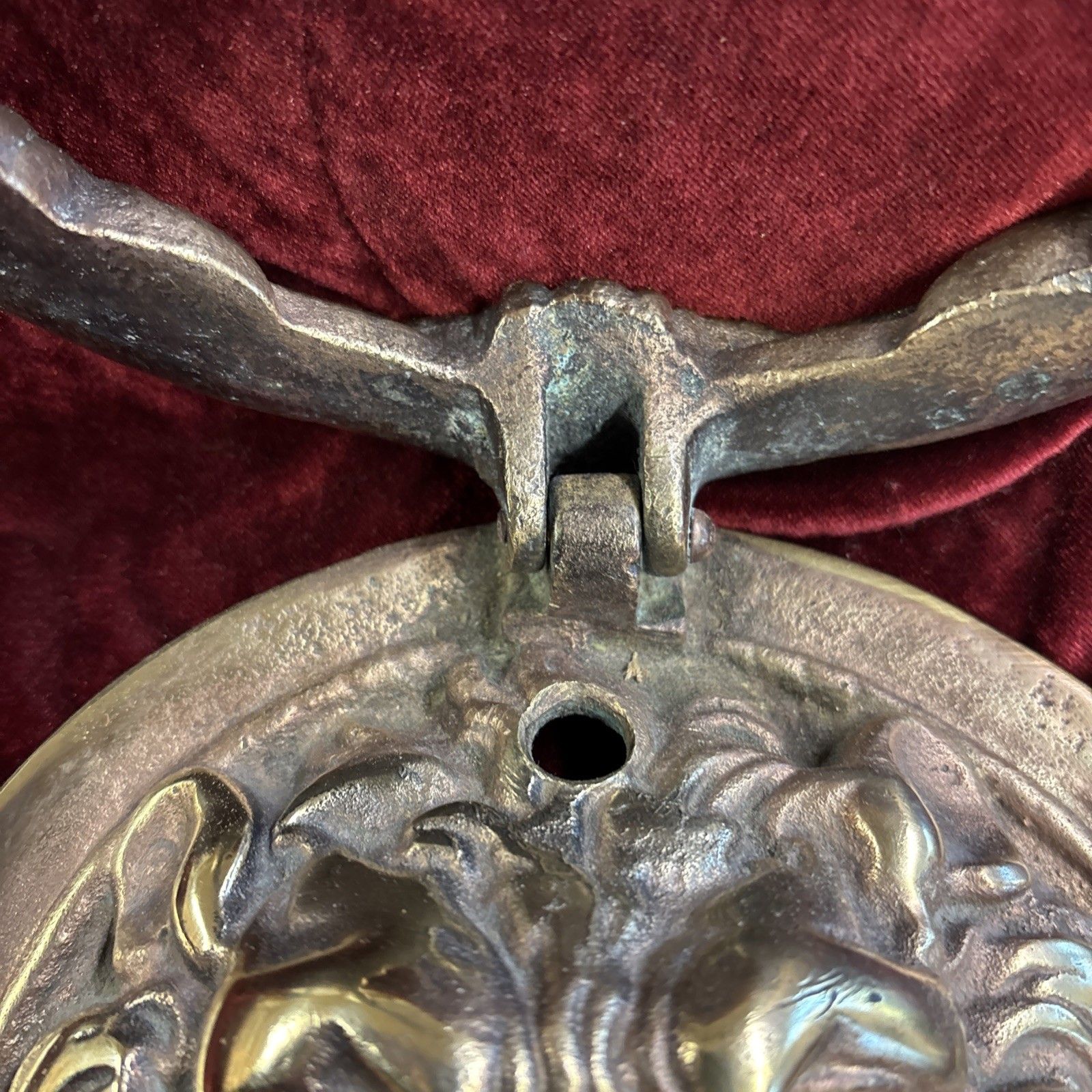 Huge Antique Solid Brass Front Door Knocker Period Reclaimed Manor Cast Metal photo 821.0