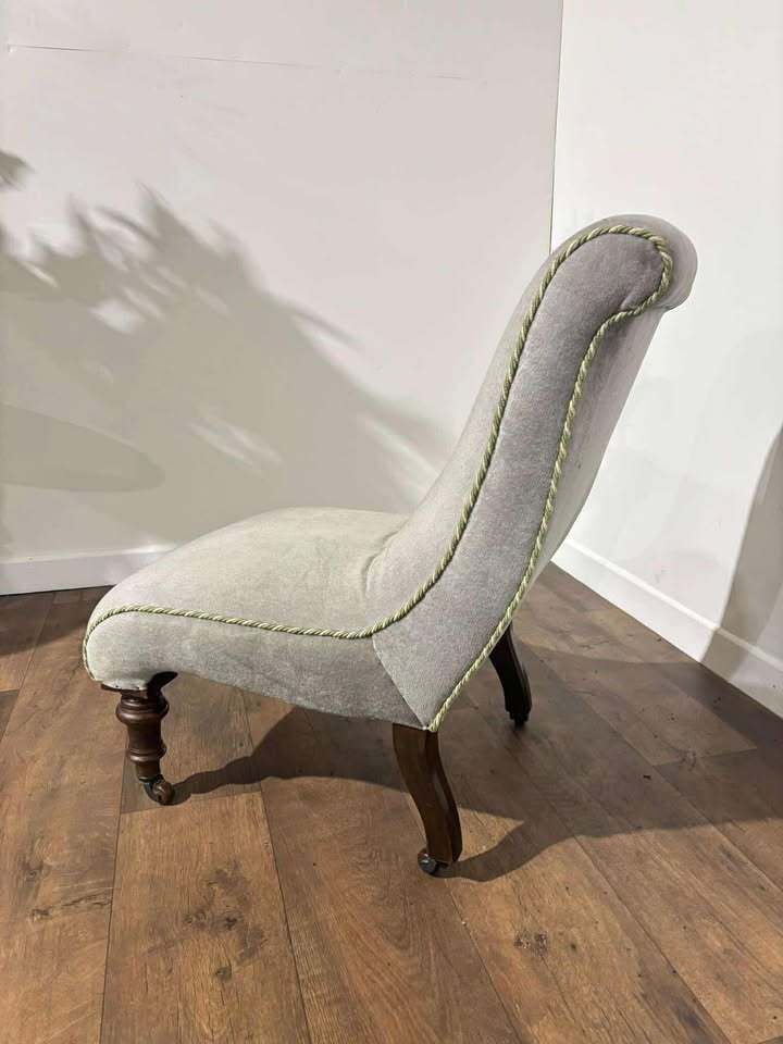 Antique Mahogany Framed Scroll Form Nursing Chair photo for sale