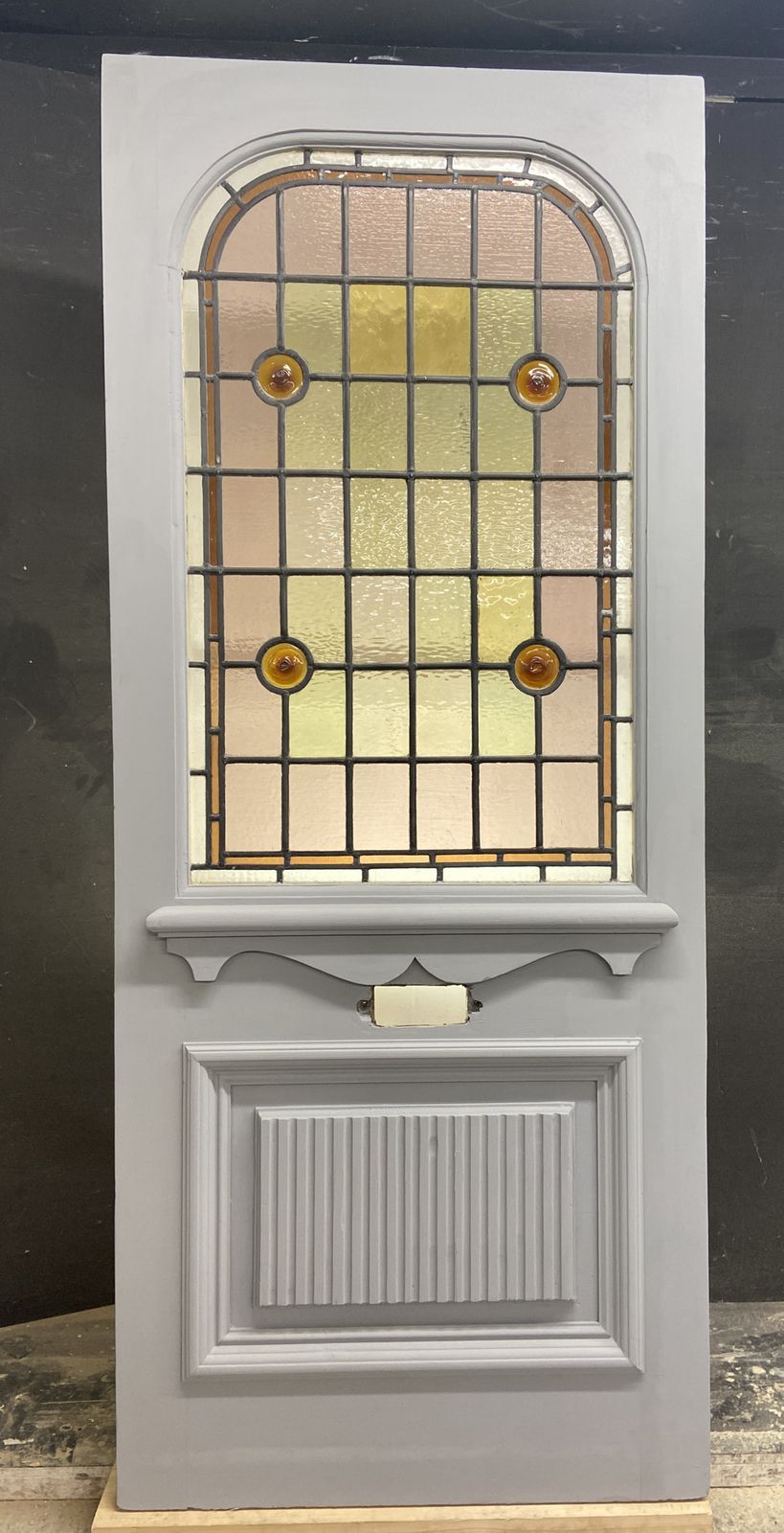 Victorian Edwardian Front Door Period Stained Glass Old Reclaimed Antique Wood