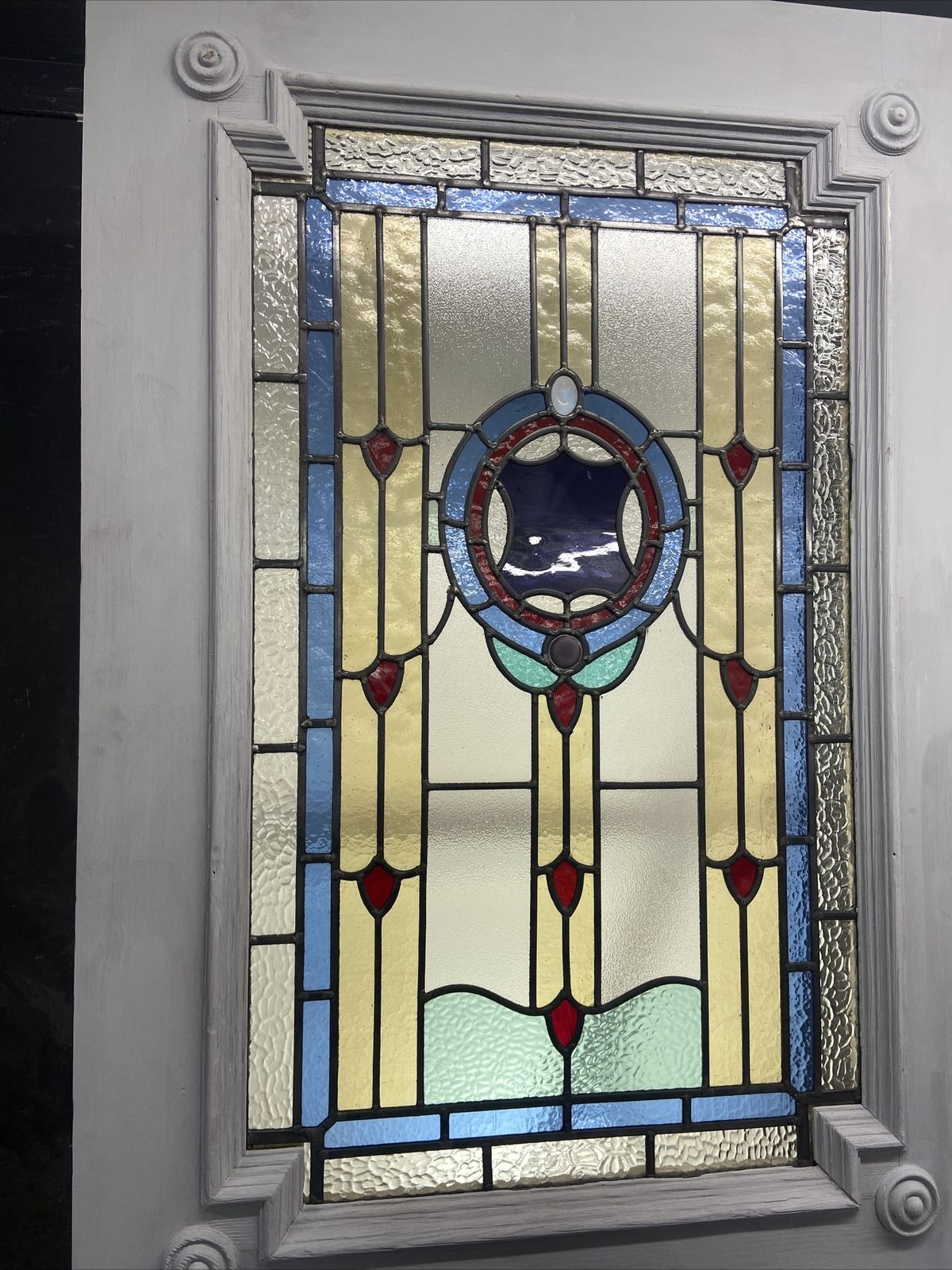 Rare Victorian Stained Glass Front Door Period Old Reclaimed Antique Lead Wood photo buy