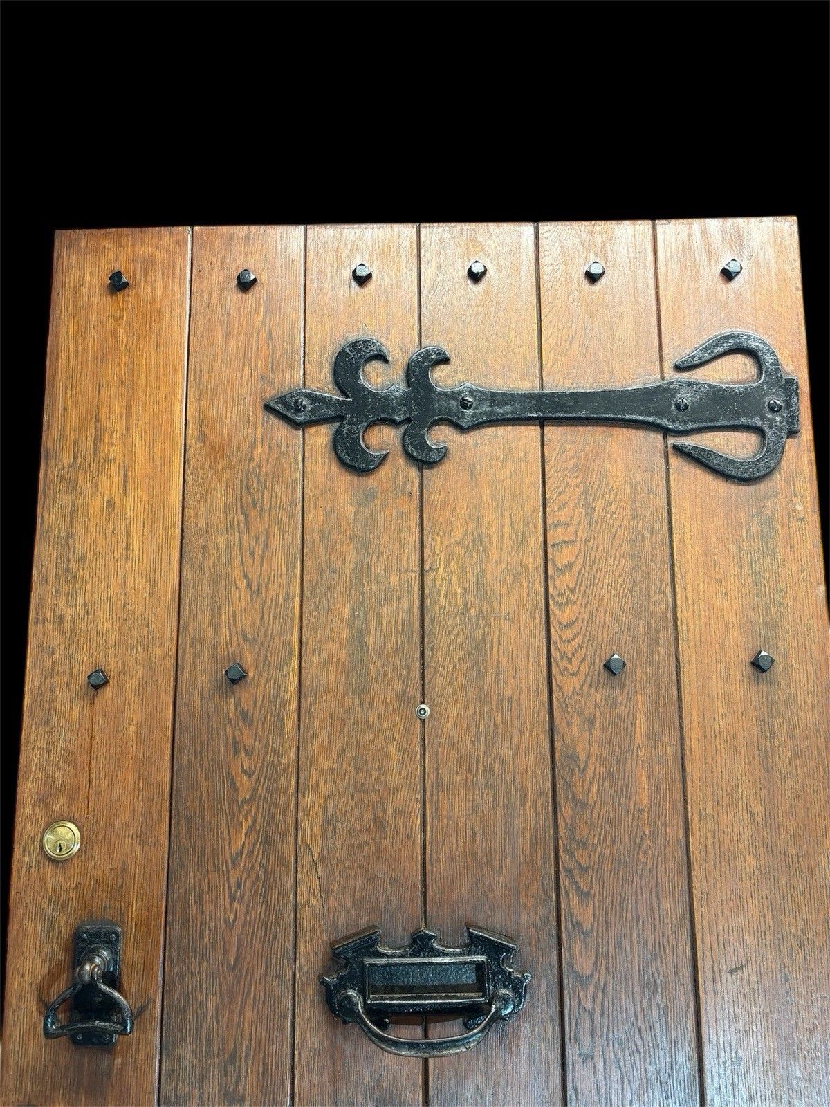 Large Solid Oak Front Door Old Antique Period Reclaimed Wood Cast Iron Refurb photo Home Fixtures
