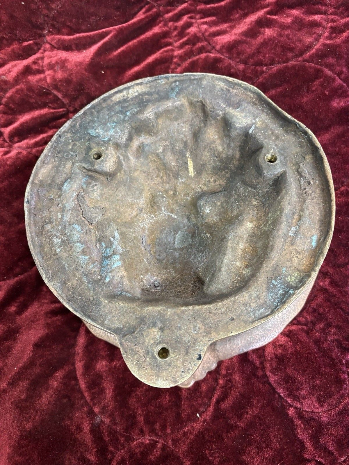 Huge Antique Solid Brass Front Door Knocker Period Reclaimed Manor Cast Metal photo vintage