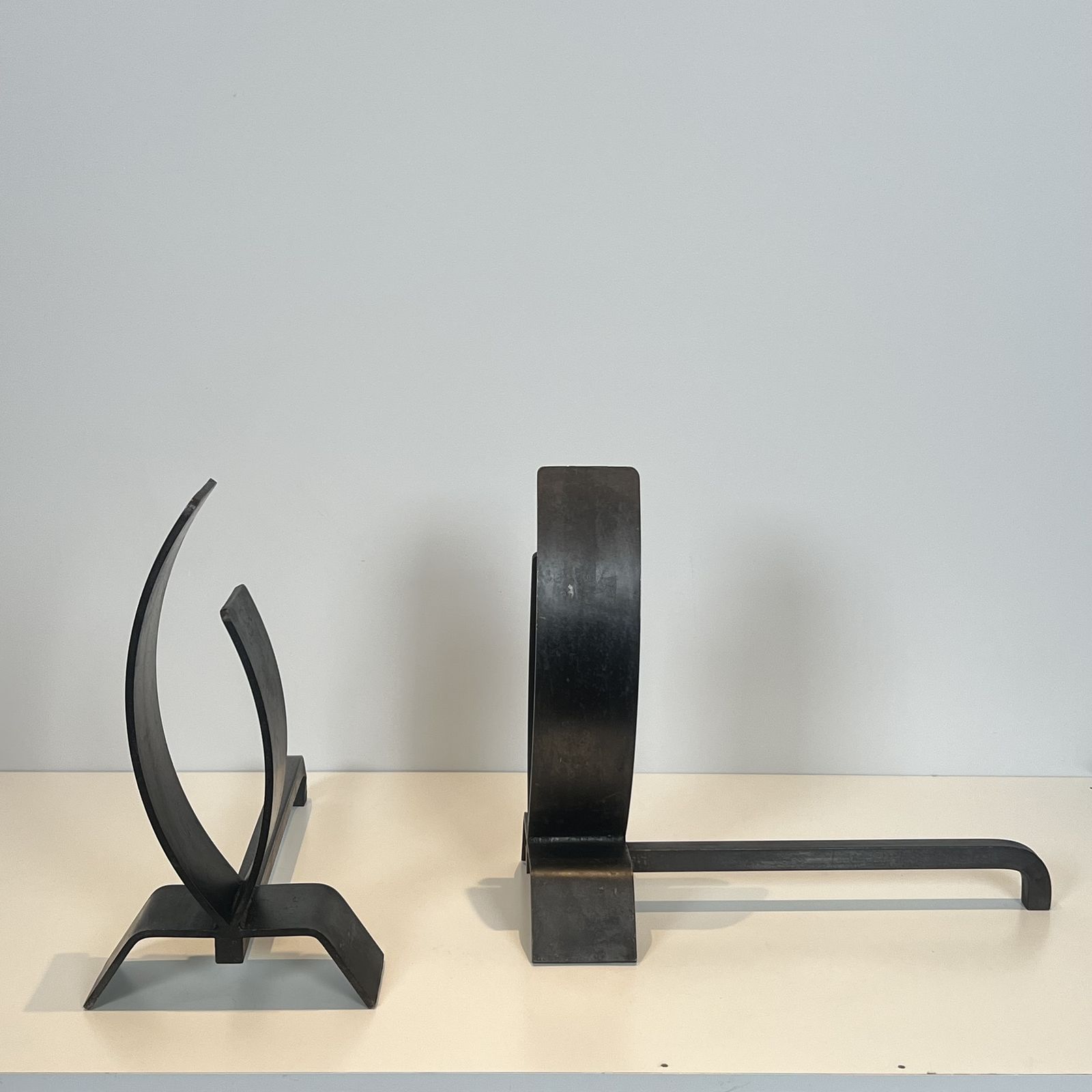 Pair Of Modernist Steel And Wrought Iron Andirons photo 1250.0