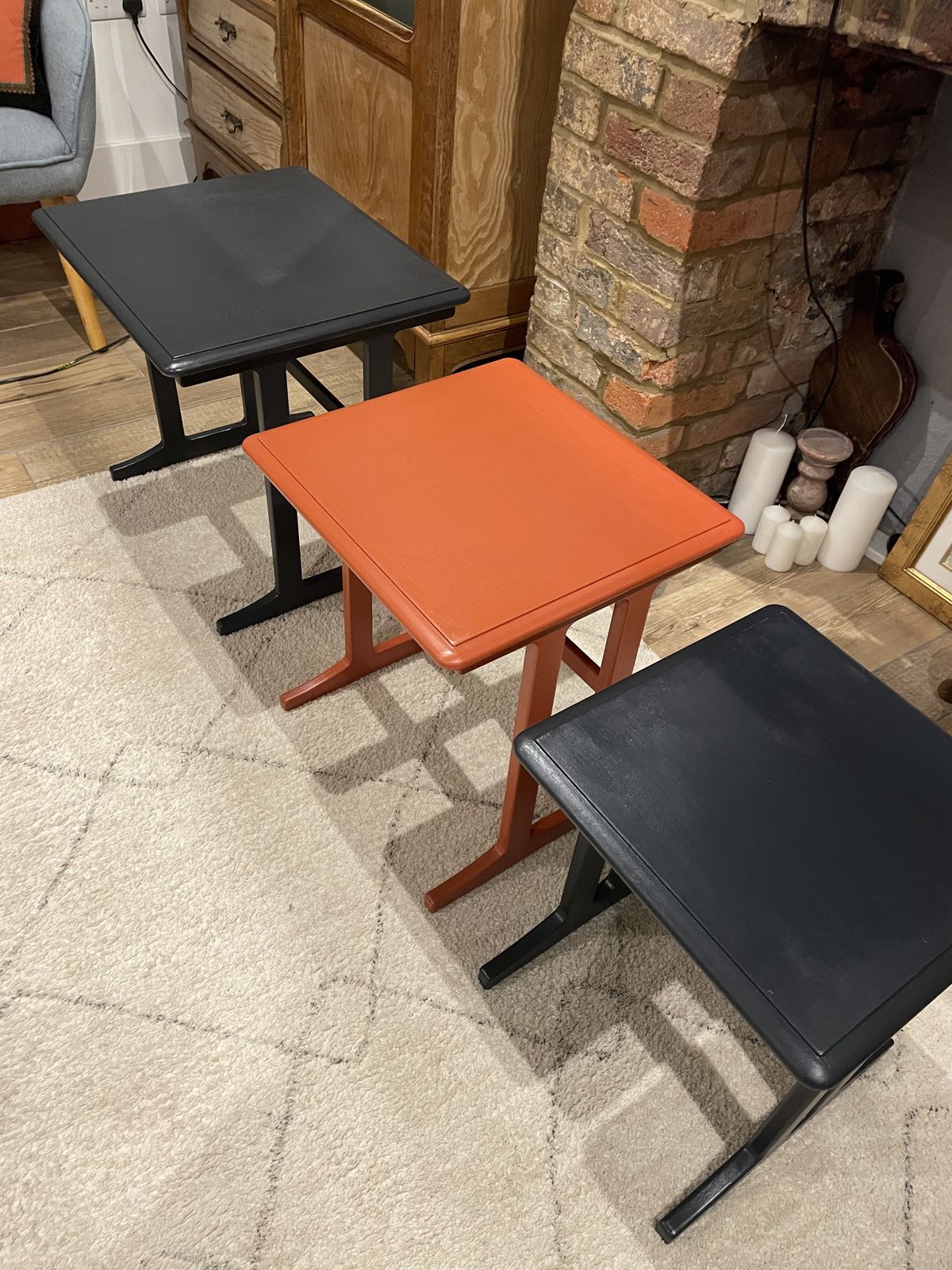 Nest Of Mid Century Painted Tables photo vinterior