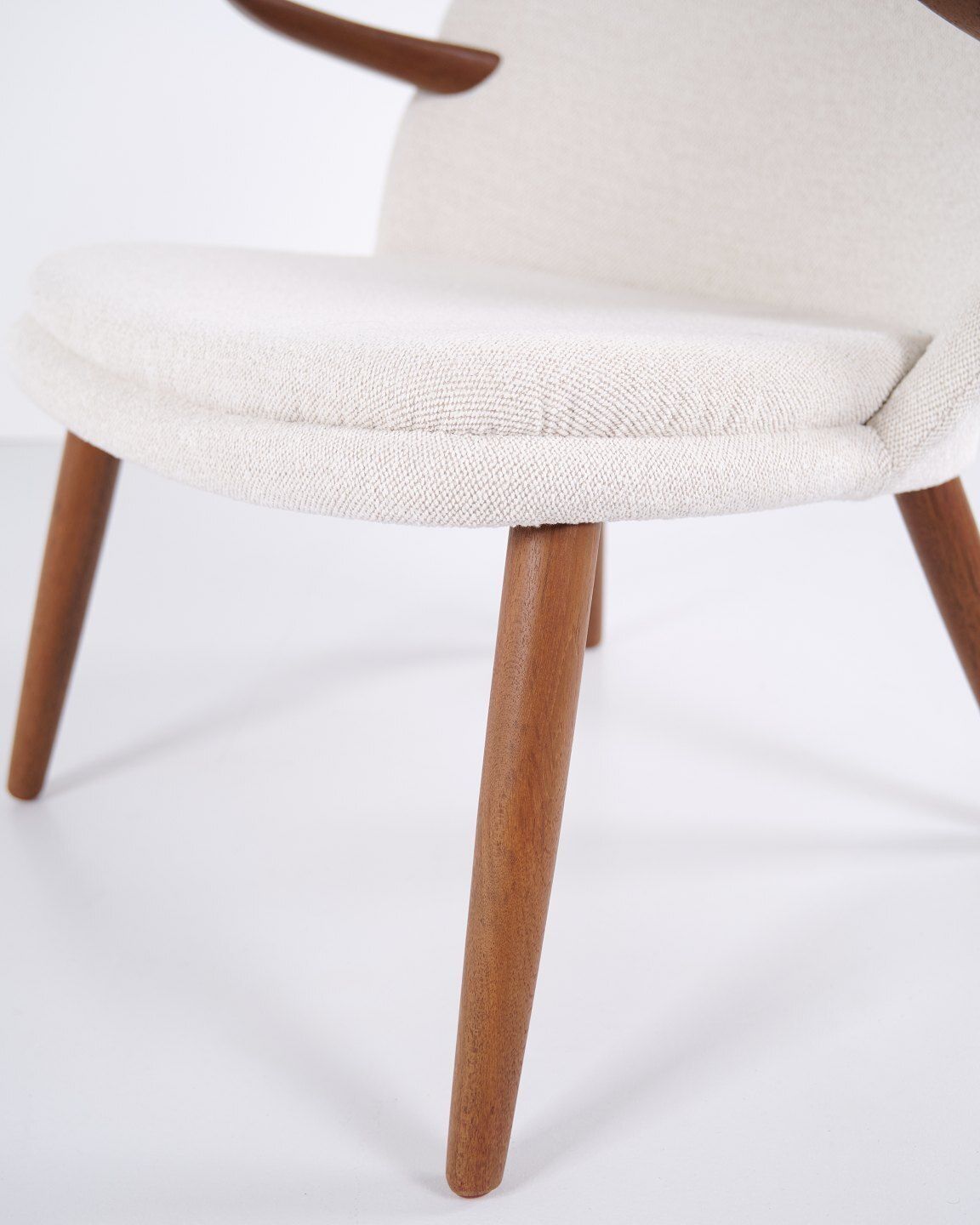 Armchair   Teak & Light Fabric   Kurt Olsen   Glostrup Furniture Factory   1960s photo buy