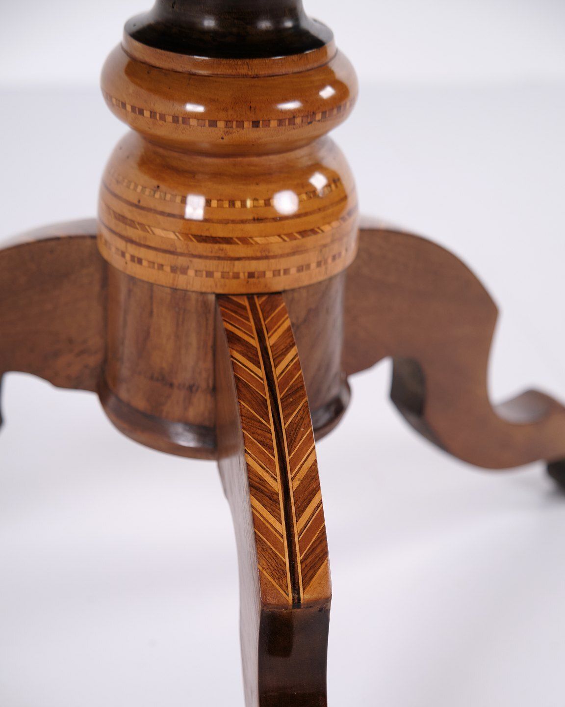 Octagonal Column/Lamp Table  Decorated With Intarsia   Italy   Year 1850s photo vinterior