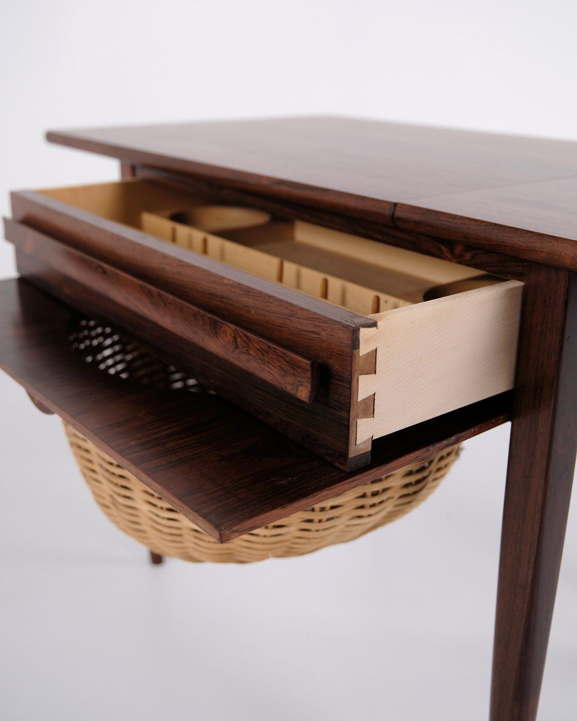 photo furniture Foldable Sewing Table With Drawer   Rosewood   Johannes Andersen   Silkeborg Furniture Factory   1960s