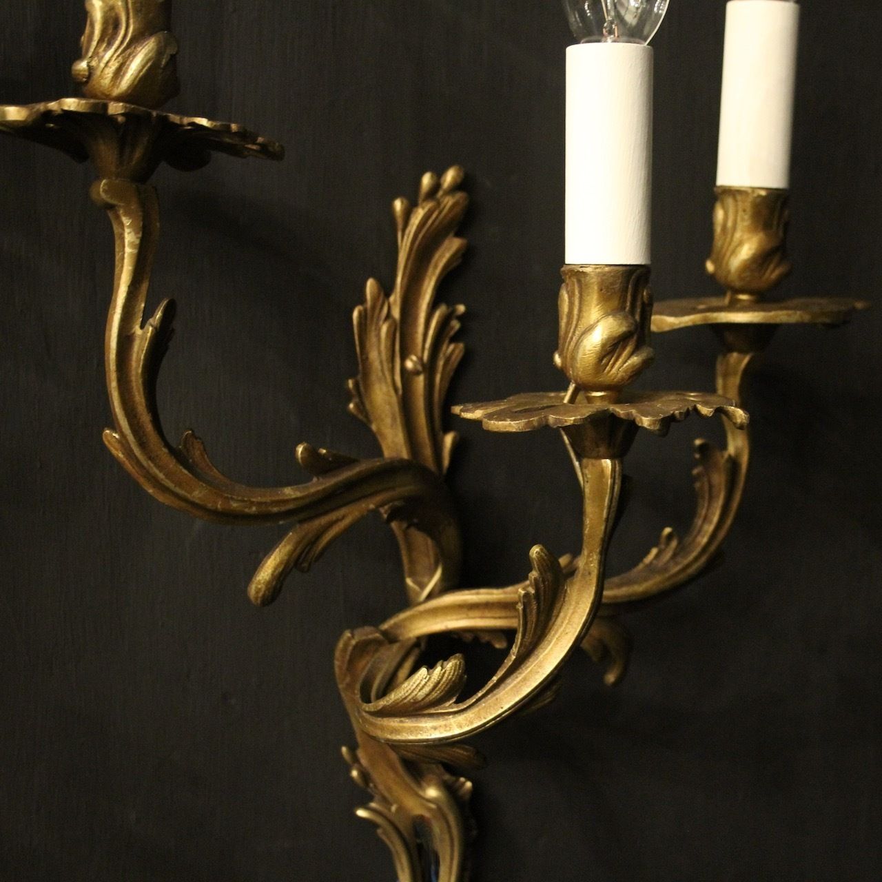 photo furniture French Pair Of Bronze Antique Wall Sconces