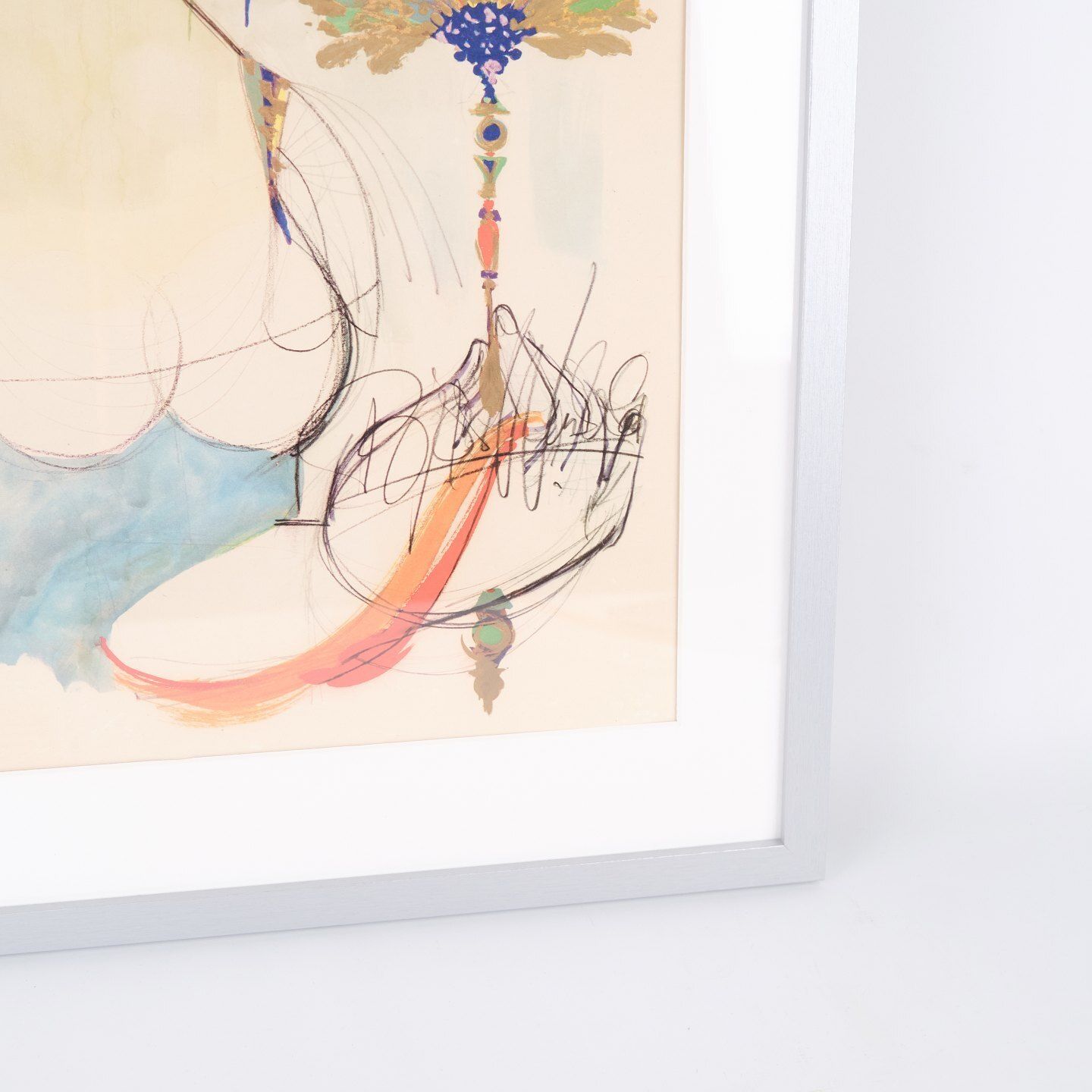 Serigraphic Poster By Bjørn Wiinblad   Motif Of Woman With Fan   Signed   1970s photo for sale
