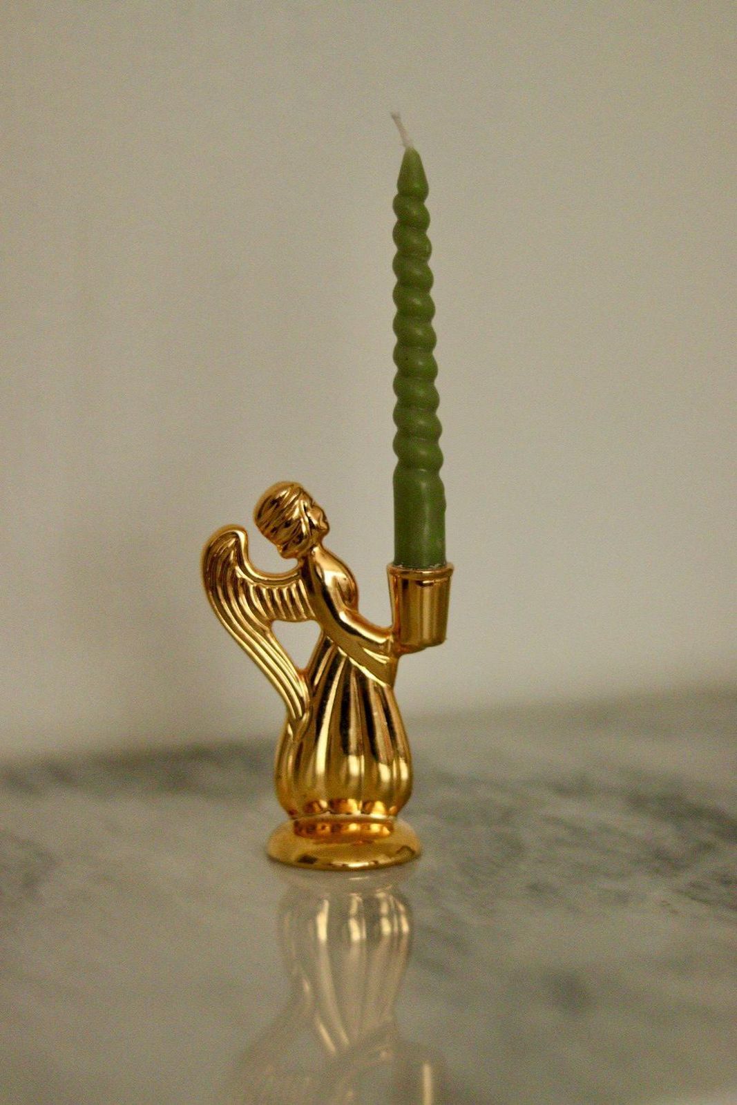 Pair Of Vintage Swedish Brass Angel Candleholders By Skultuna photo furniture