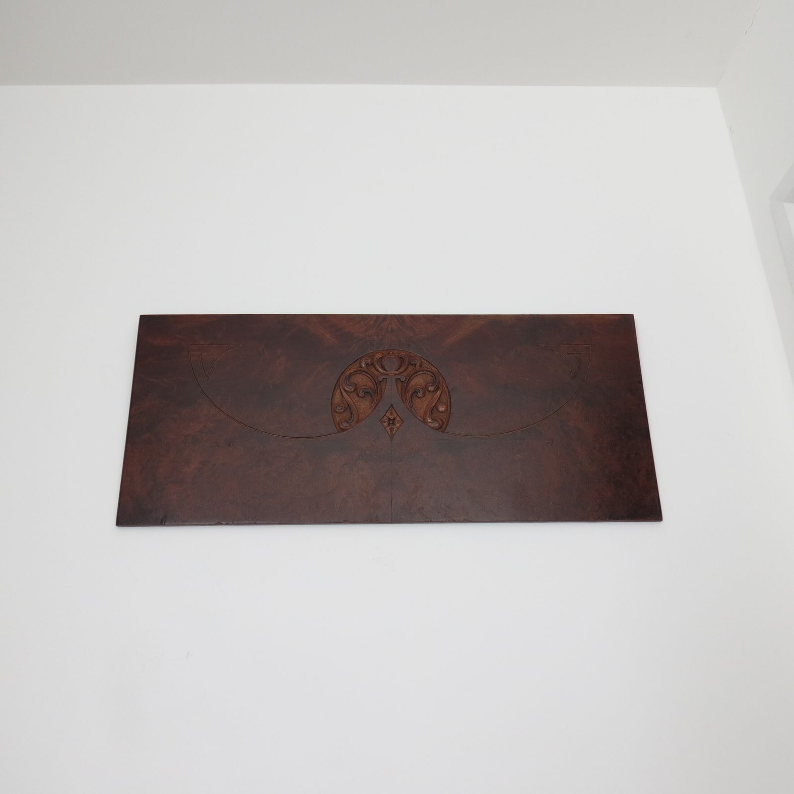 Art Nouveau Secessionist Carved Burr Walnut Wood Wall Hanging 1900 photo for sale
