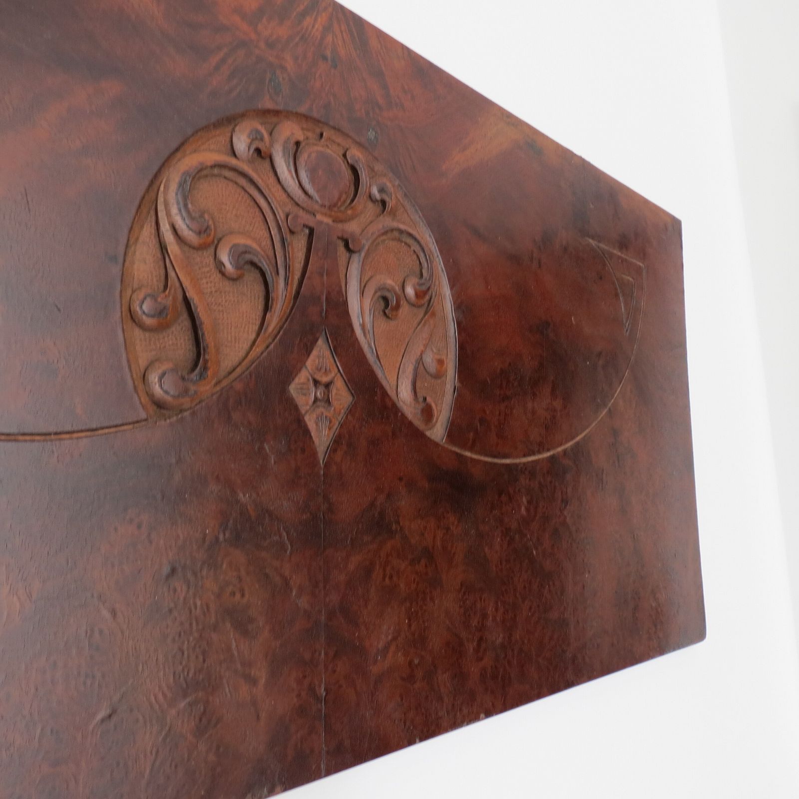 Art Art Nouveau Secessionist Carved Burr Walnut Wood Wall Hanging 1900 photo