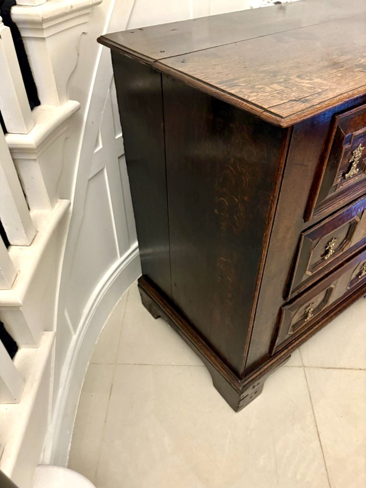 Superb Quality Antique 17th Century Jacobean Oak Geometric Chest Of Drawers photo vintage