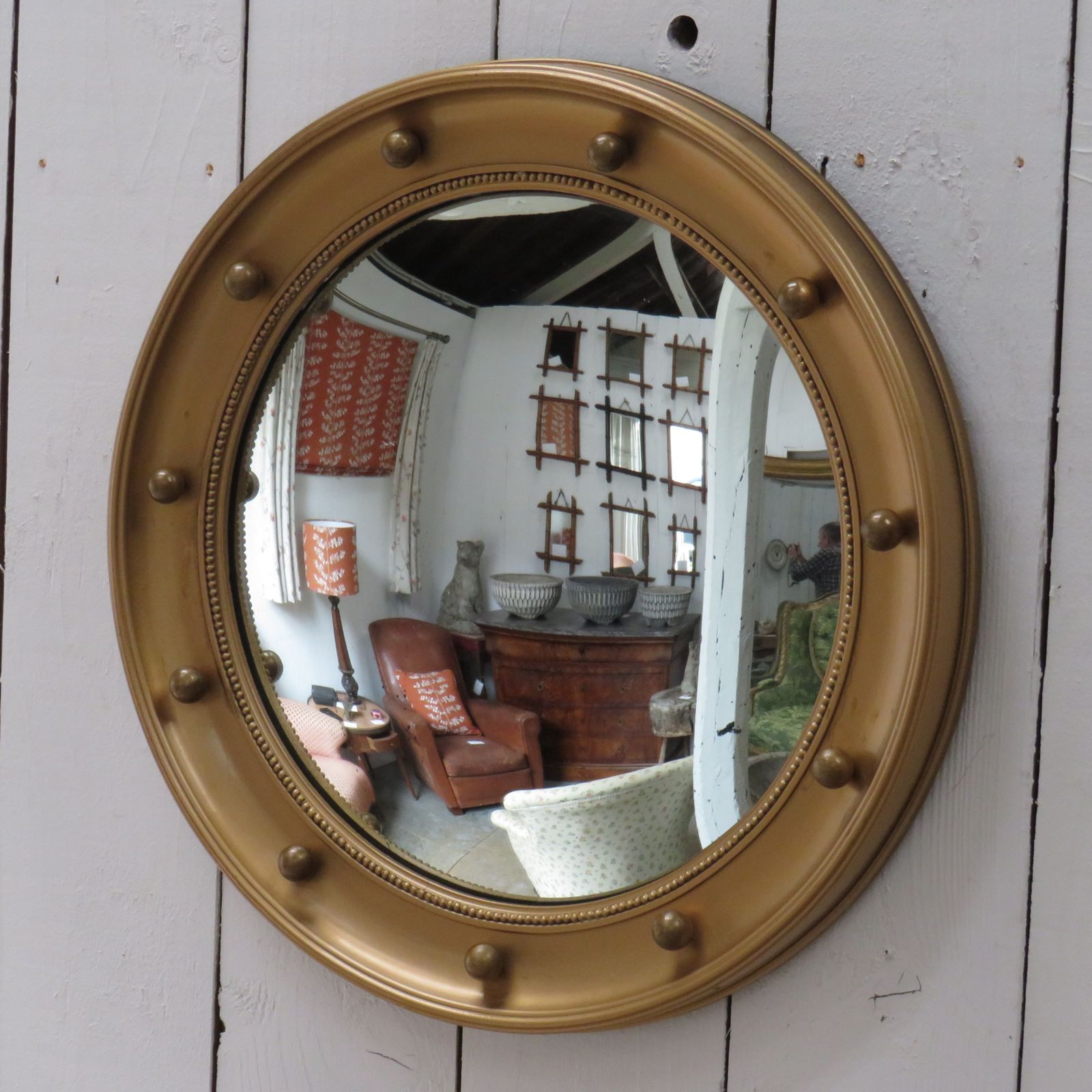 Mid 20th Century English Butlers Convex Mirror