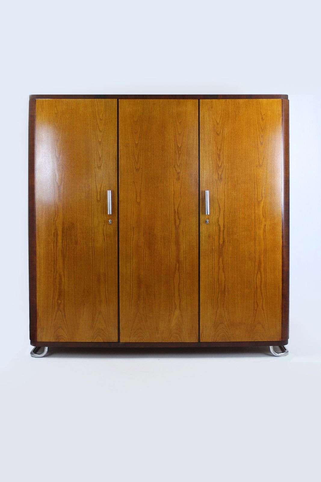 Bauhaus Chromed Tubular Steel Wardrobe By Hynek Gottwald, 1930s