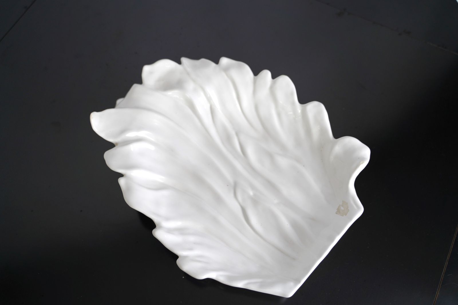 Large Tommaso Barbi White Ceramic Centerpiece, Italy, 1970s