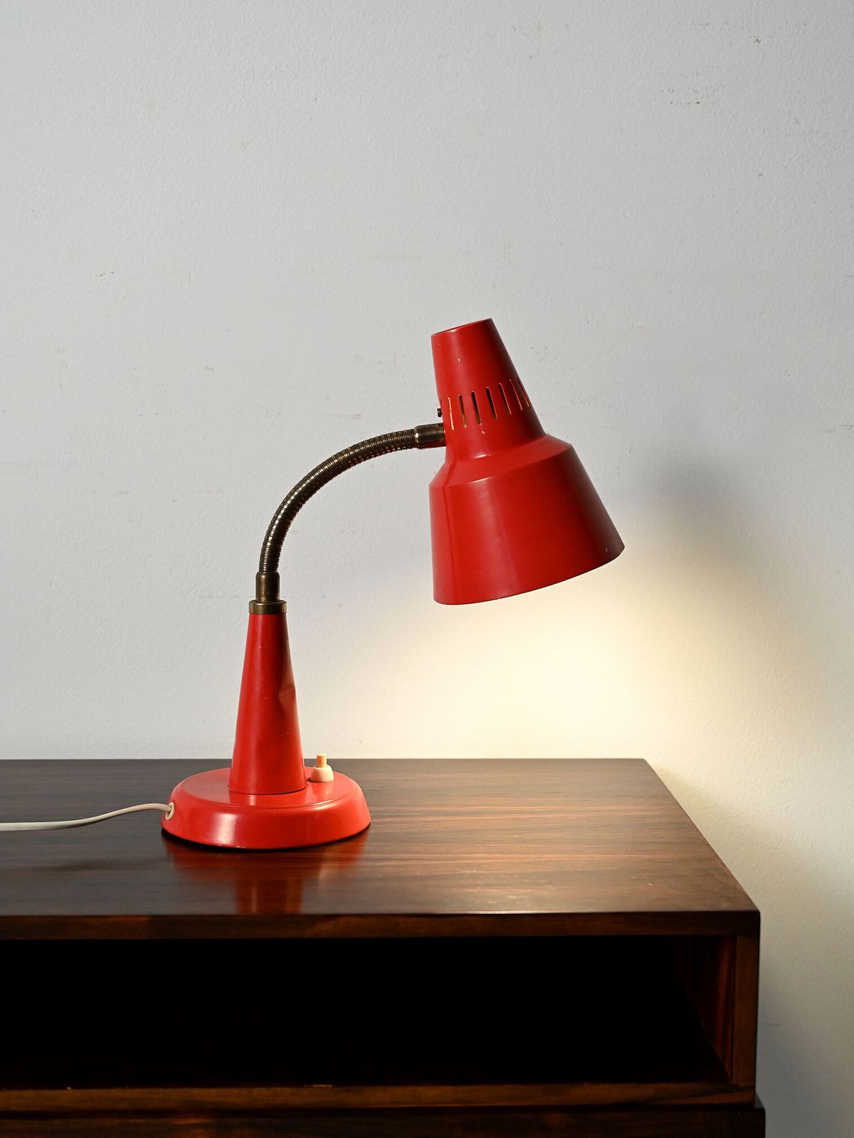 Red Table Lamp Produced By Gemi Rossa Anni ’60 photo furniture