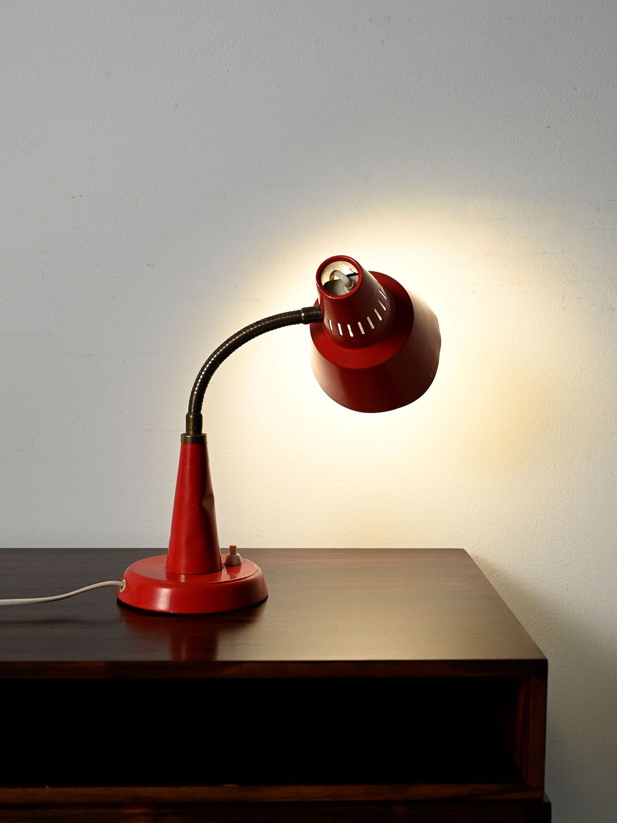 Red Table Lamp Produced By Gemi Rossa Anni ’60 photo for sale