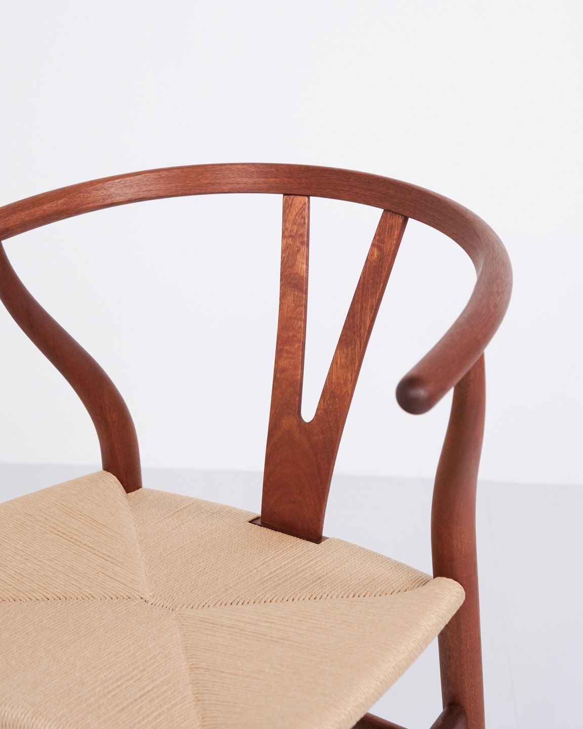 Set Of Four  Wishbone Chairs   Model Ch24   Mahogany & Natural Wicker   Hans J. Wegner   Carl Hansen & Son photo for sale