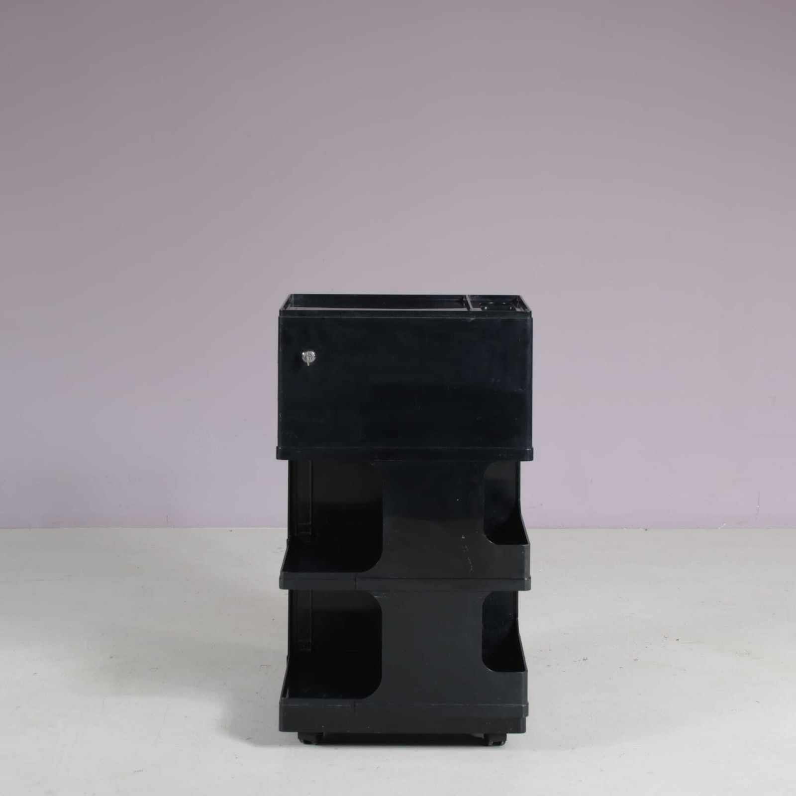 1970s Black Plastic Trolley By Giovanni Pelis For Stile Neolt, Italy photo 305.0